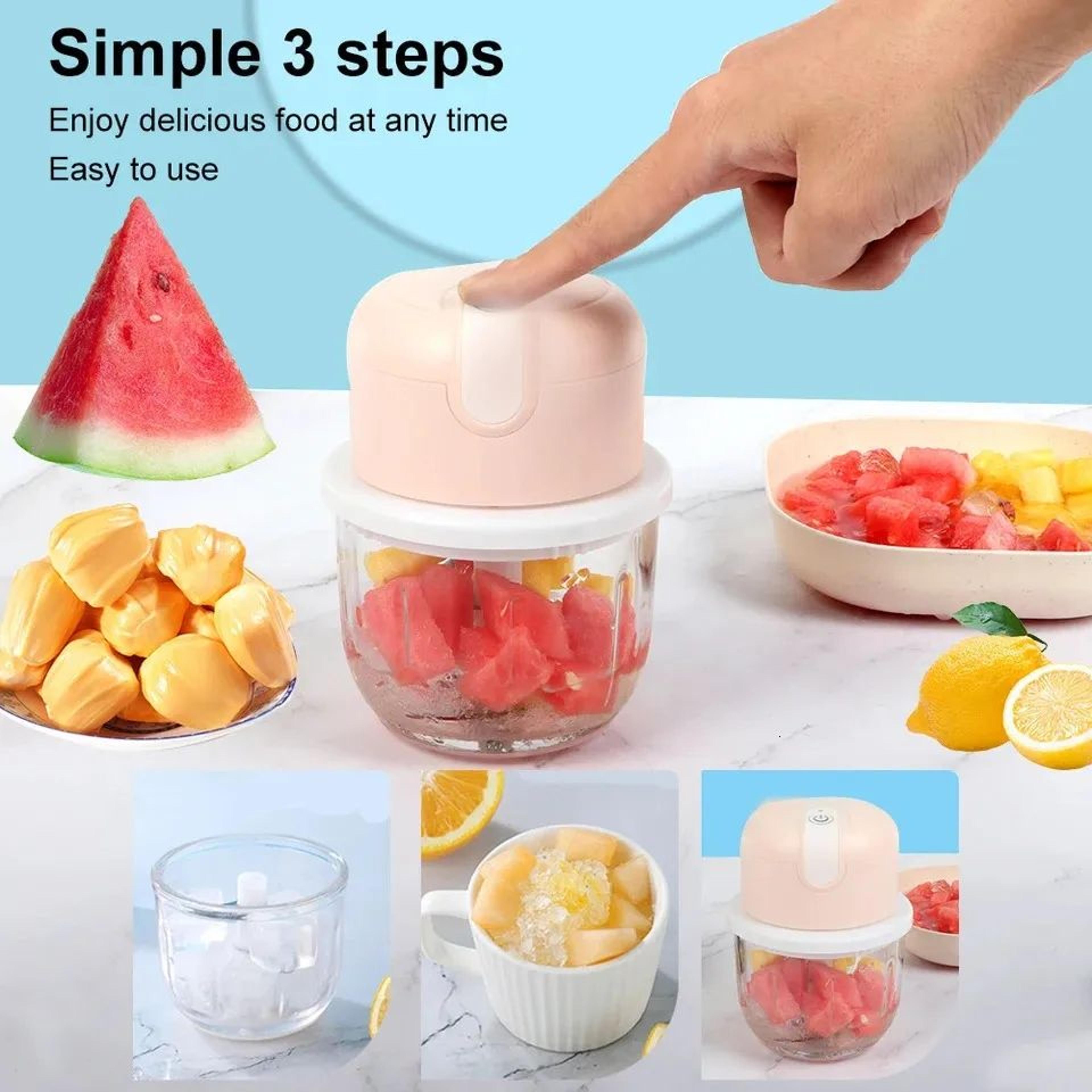 Electric Ice Crusher And Mini USB Rechargeable Food Chopper With Glass Bowl 5