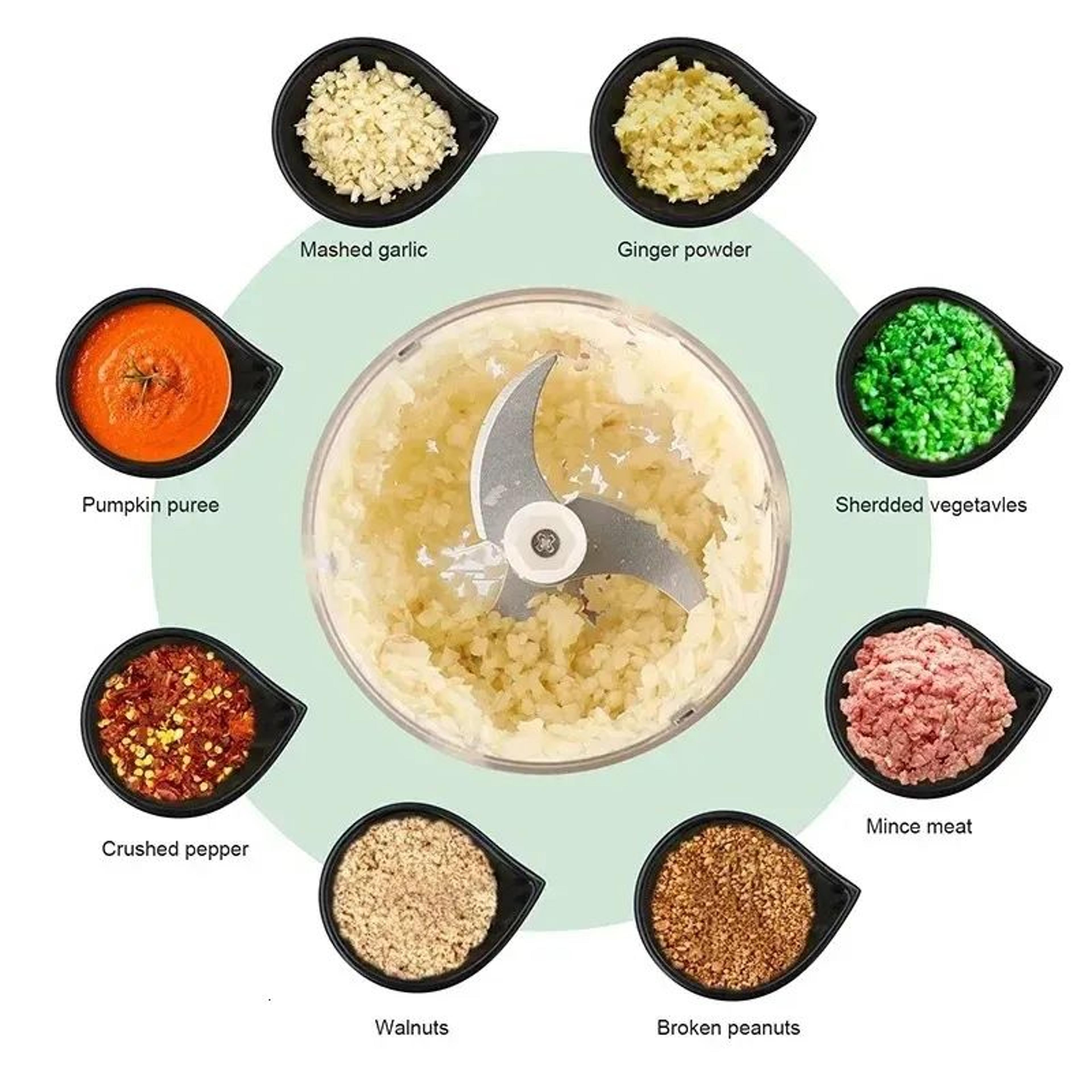 USB Electric Garlic Chopper With Ceramic Blades For Vegetables And Meat 4
