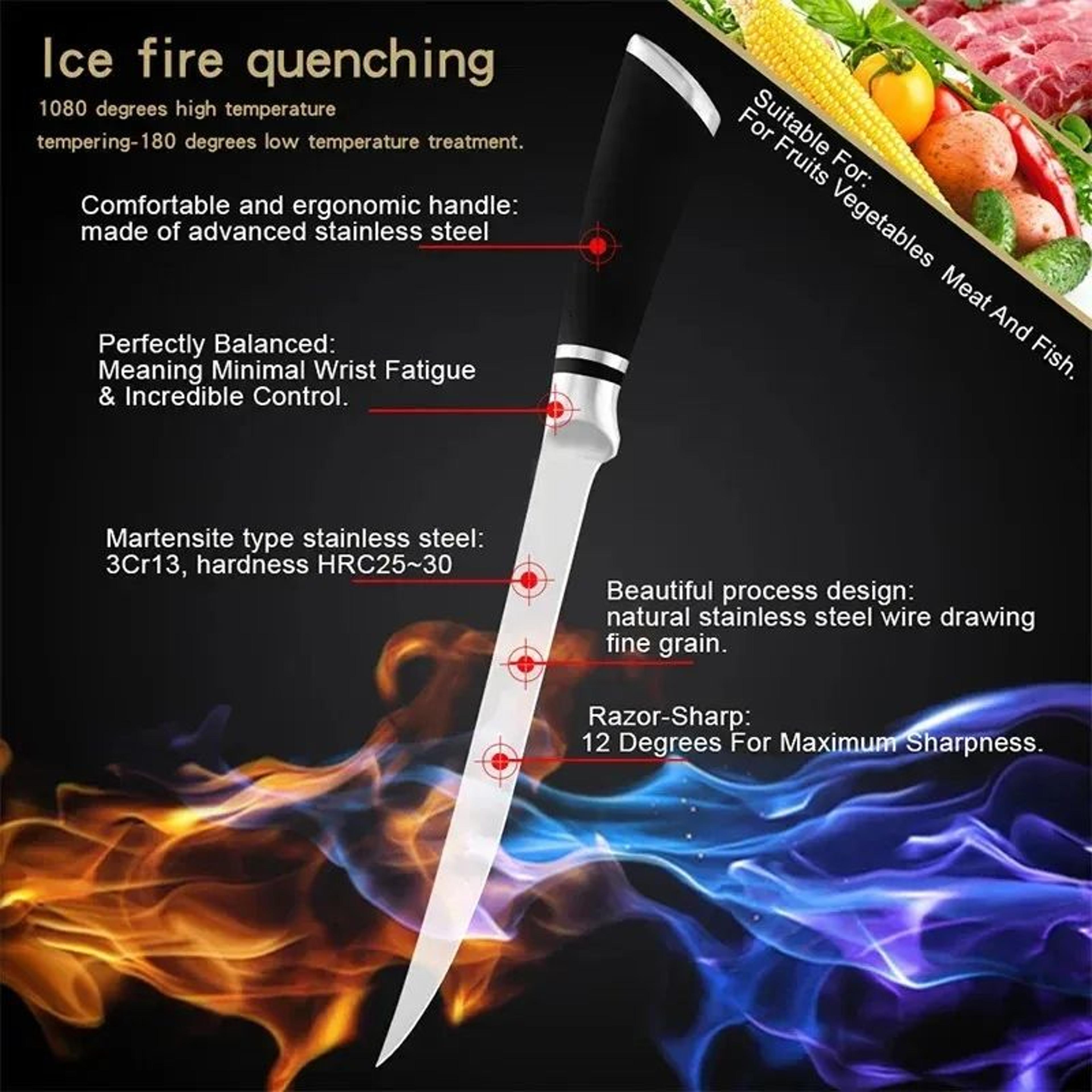 Stainless Steel Fish Fillet Knife With Blade For Meat And Vegetable Cutting 5