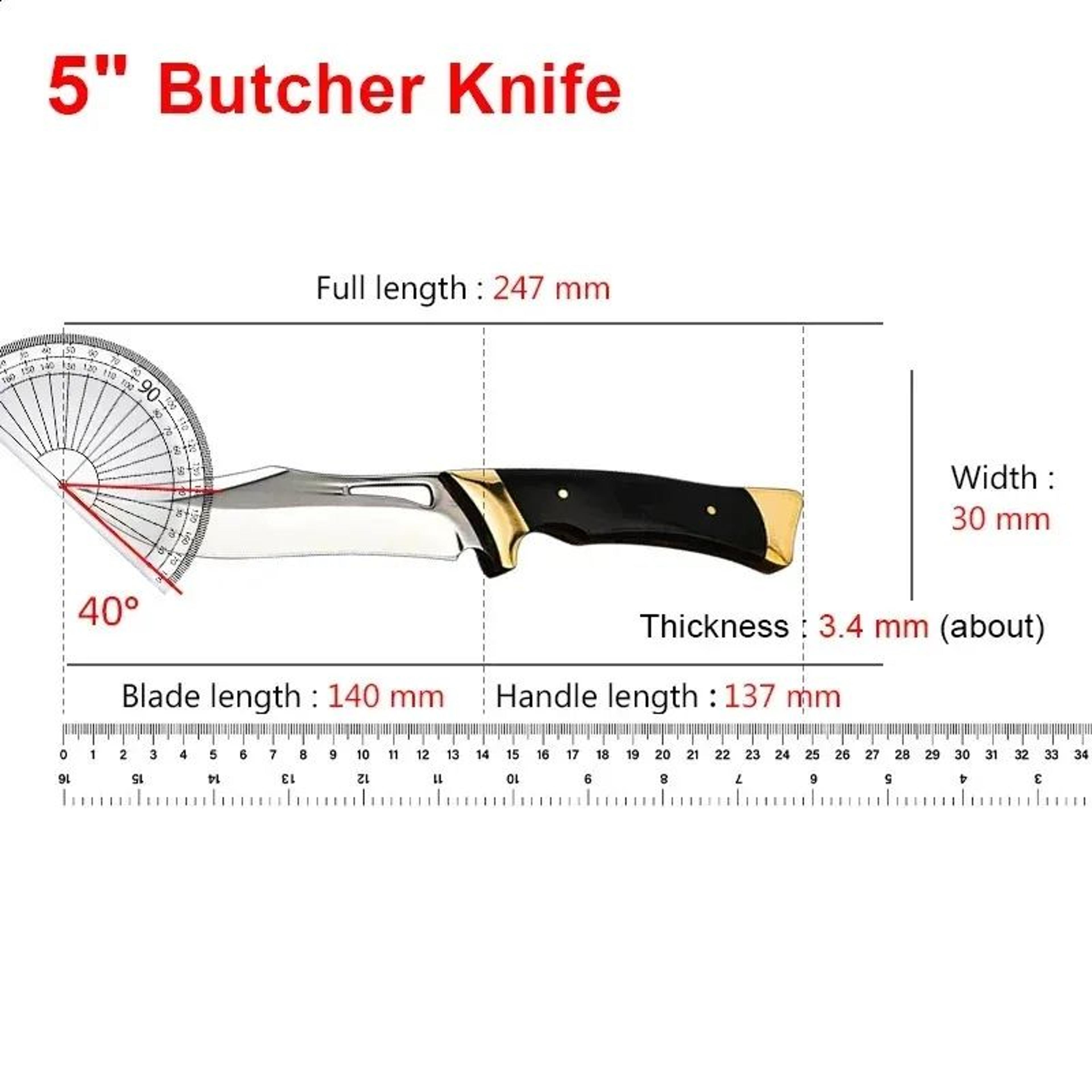 Hand Forged Butcher Knife With Stainless Steel Blade And Wooden Handle 6