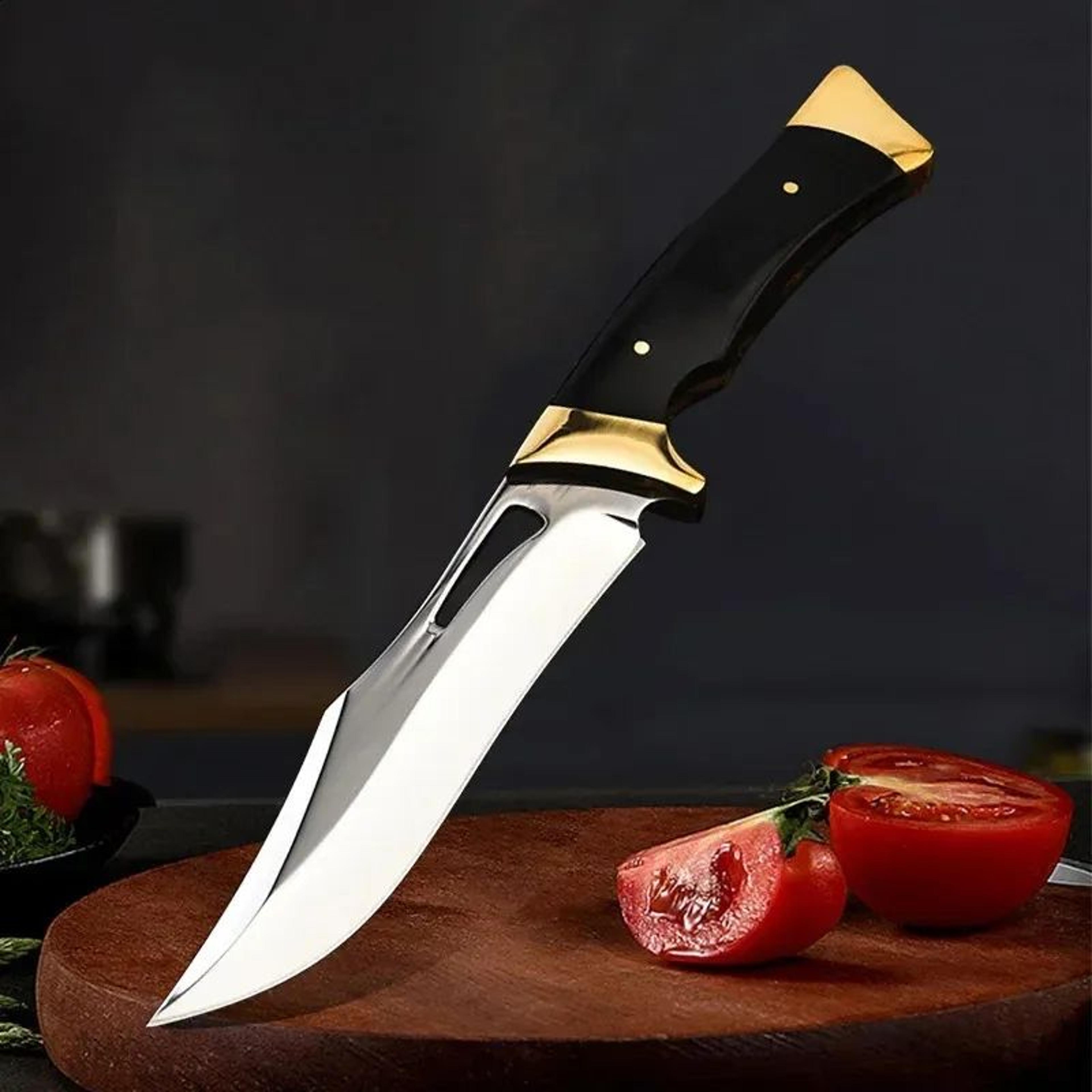 Hand Forged Butcher Knife With Stainless Steel Blade And Wooden Handle 3