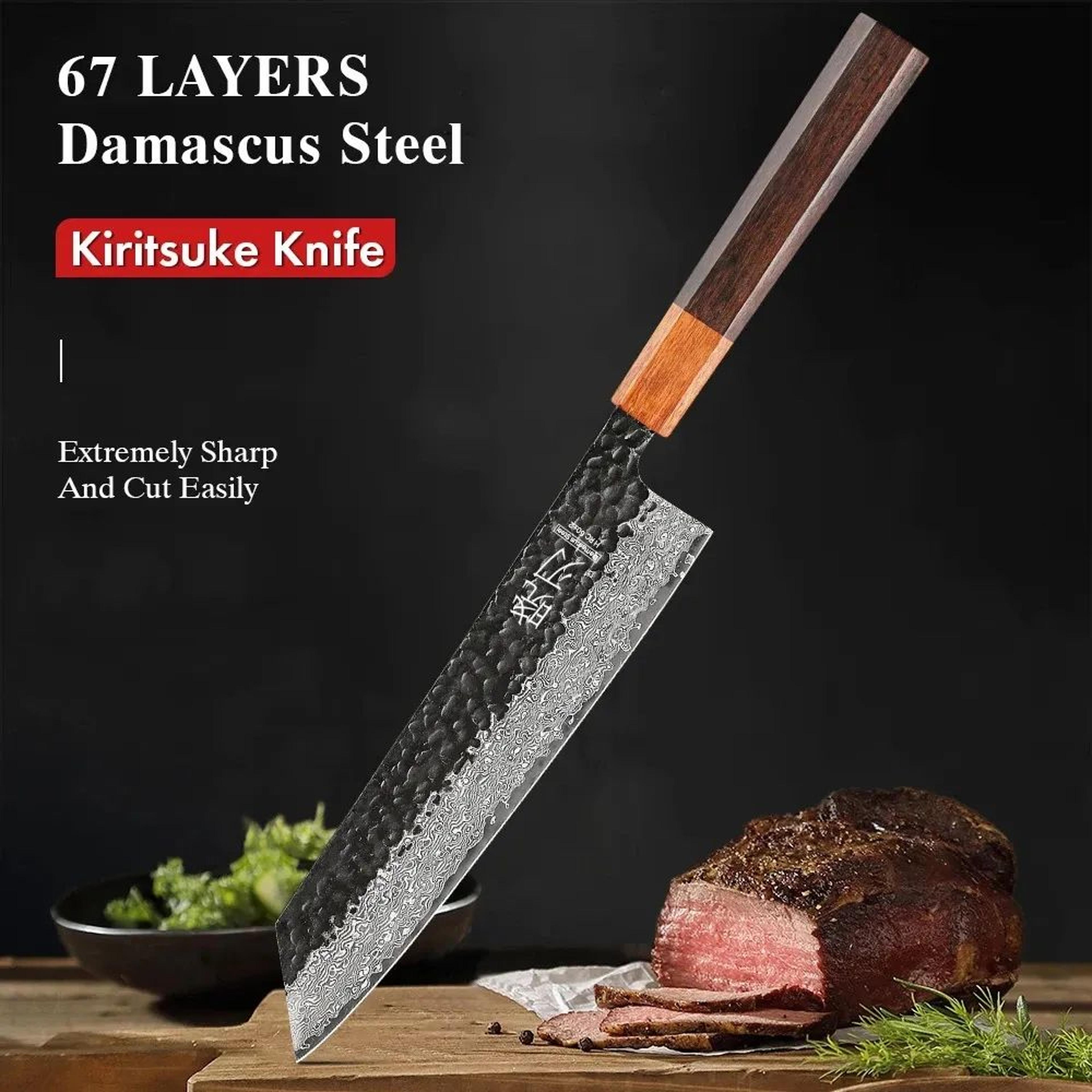 Kiritsuke Chef Knife With Layer Damascus Steel Blade And Core 2