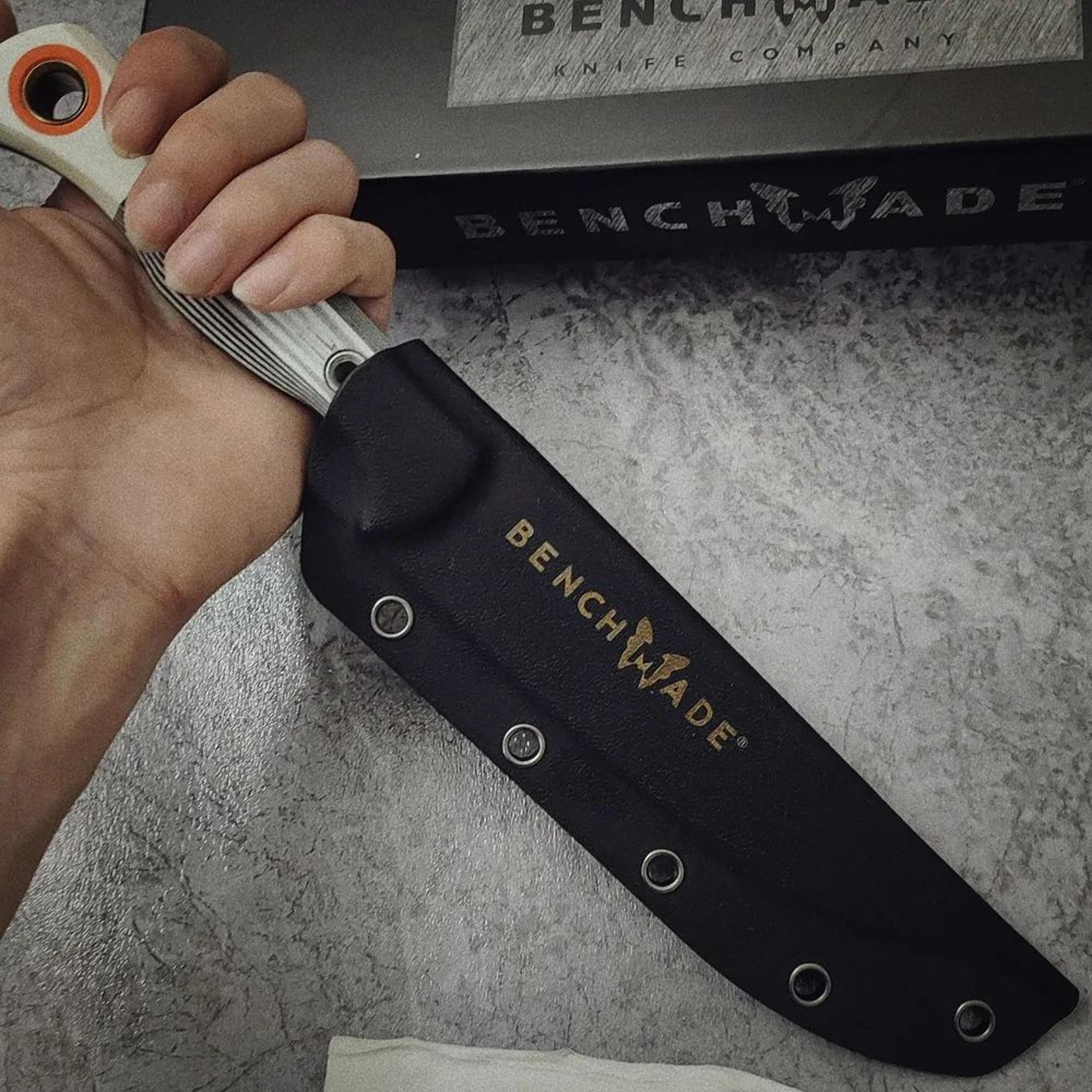 Steel Fixed Blade Hunting Knife With Full Tang Handle And Kydex Sheath 2