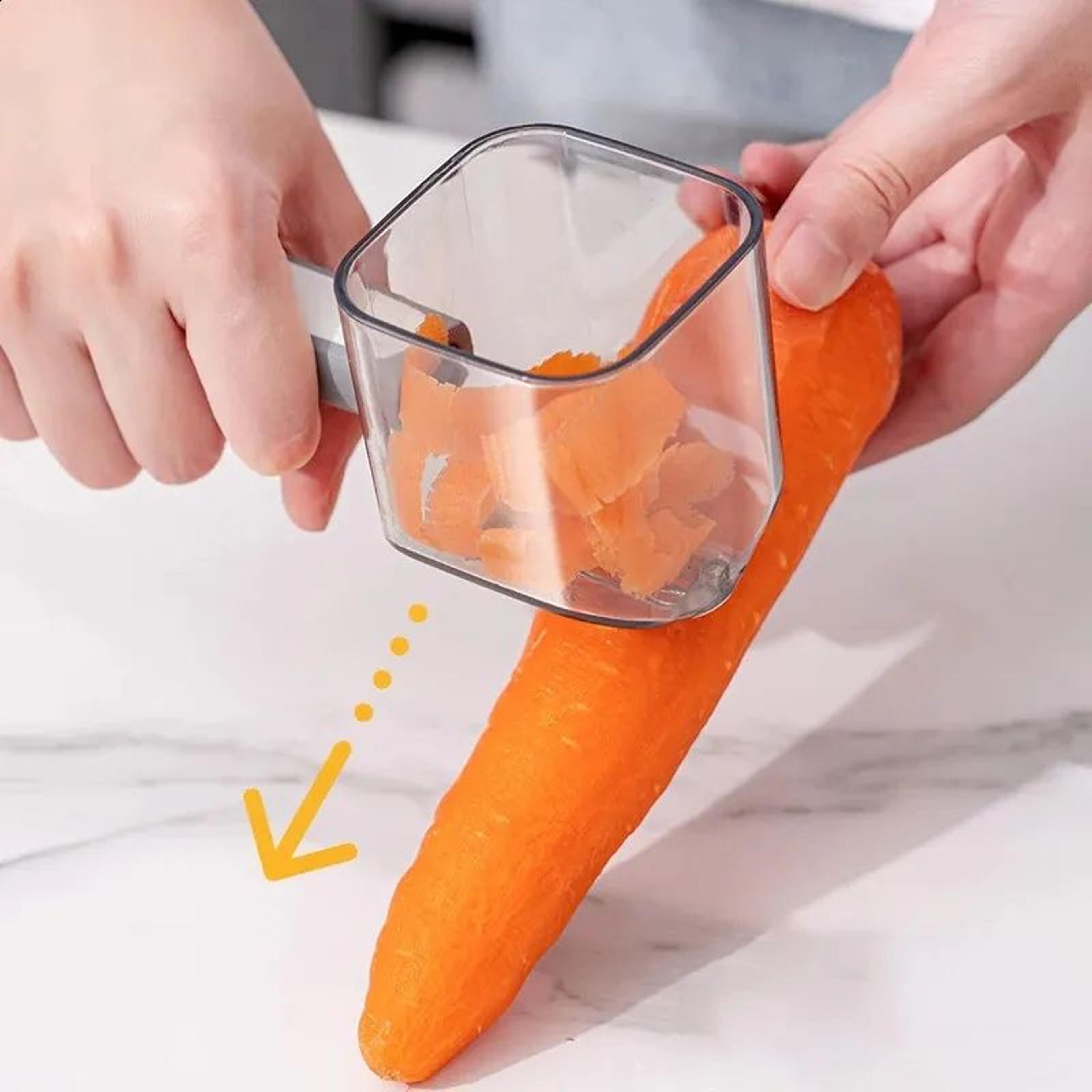 stainless steel vegetable peeler with container for potatoes carrots and fruits