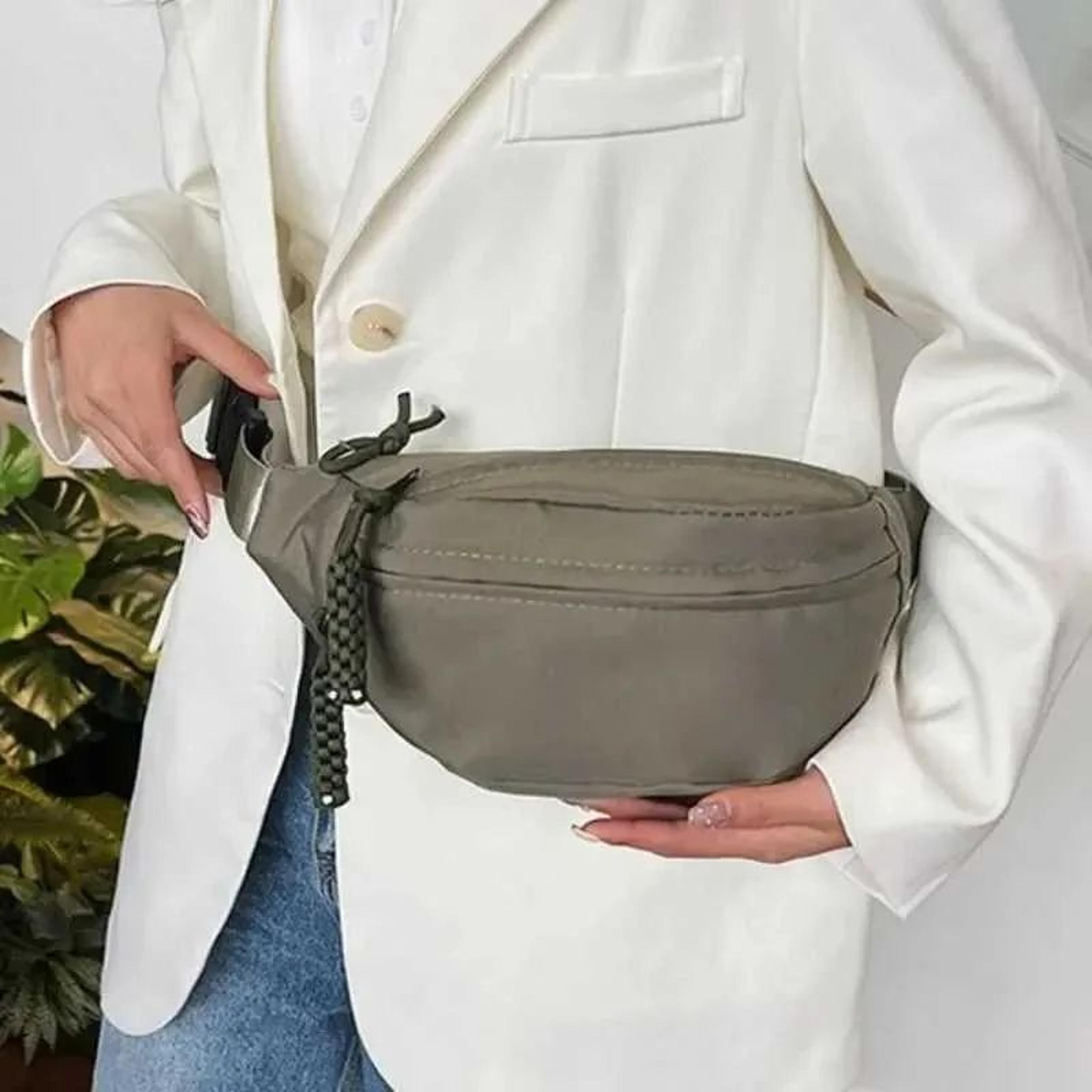 Crescent Crossbody Bag Lightweight Solid Color Sports Waist Bag 1