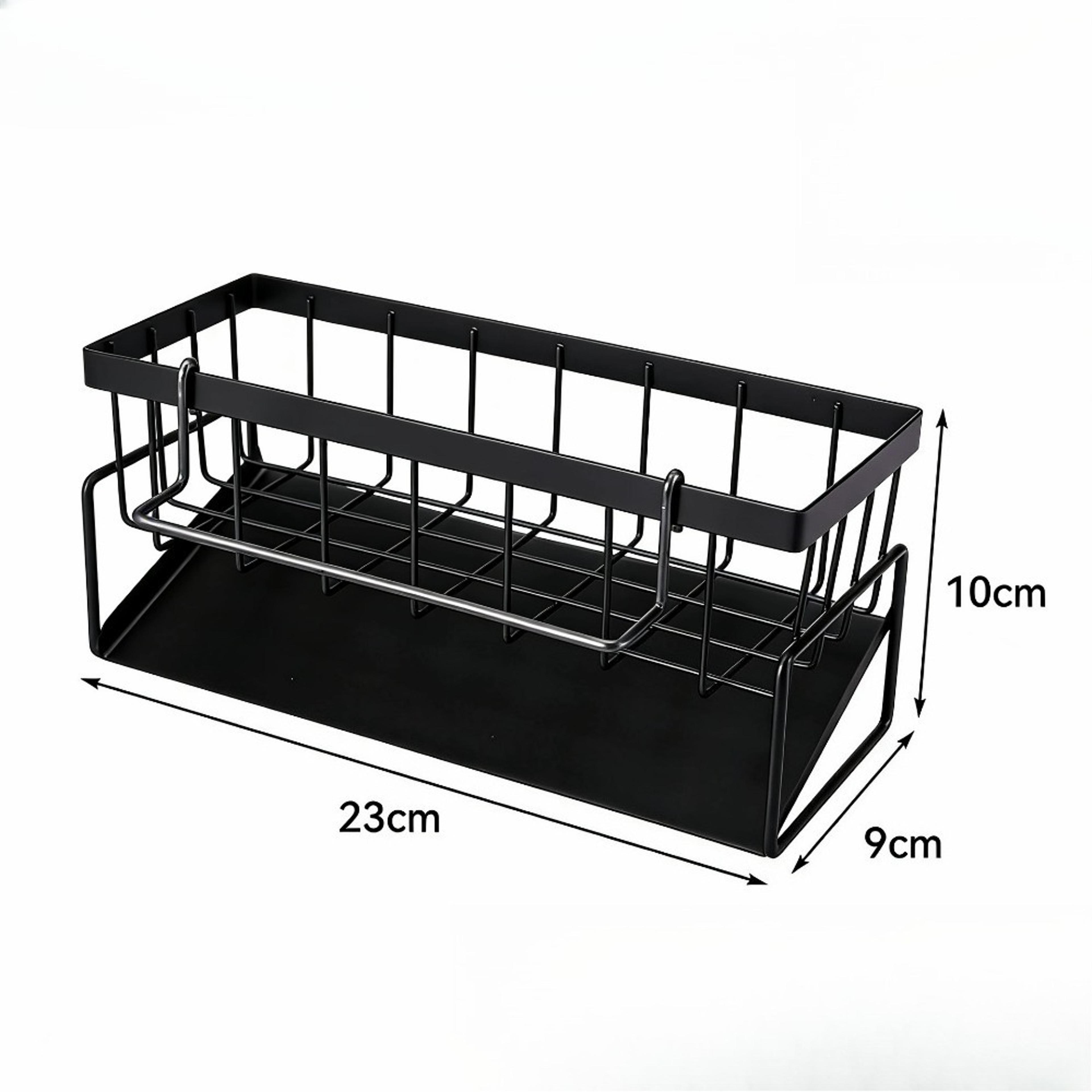 Metal Kitchen Sink Organizer With Drain Tray Sponge Holder For Dish Soap Storage 6