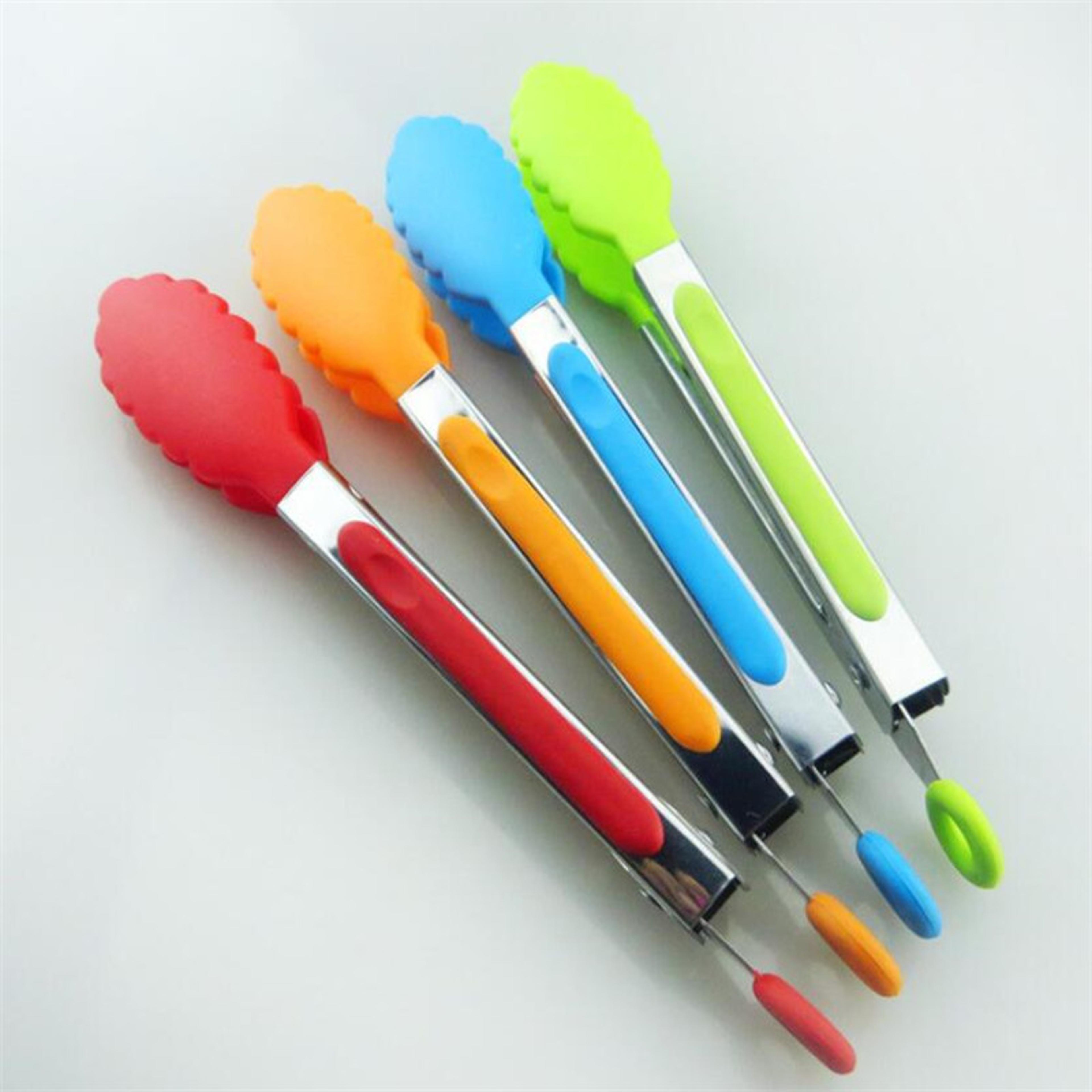 Silicone Kitchen Tongs With Locking Handle For BBQ Grilling Salad And Serving 1