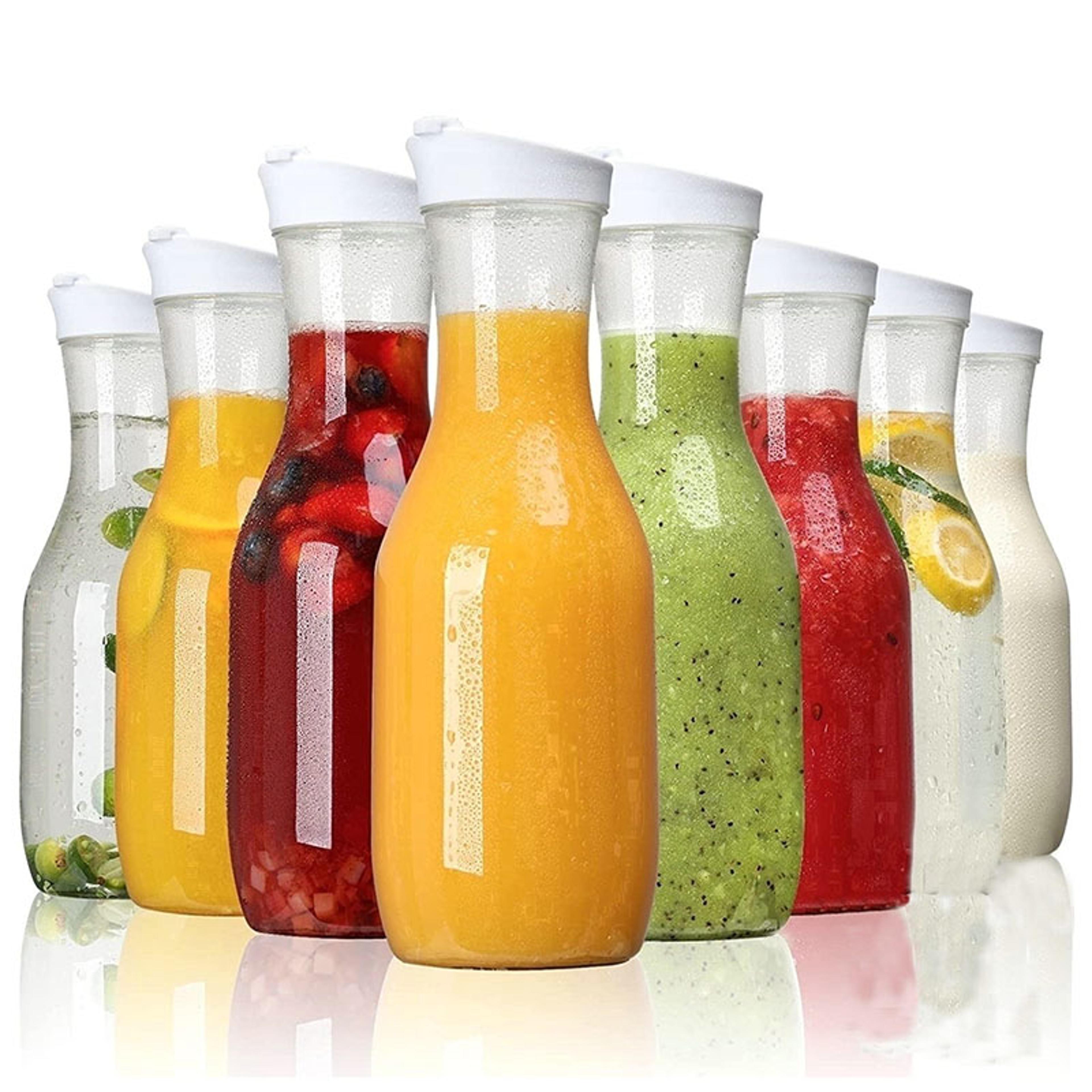 Water Bottle With Flip Cap Clear Plastic Juice Container For Fridge Drinks 0