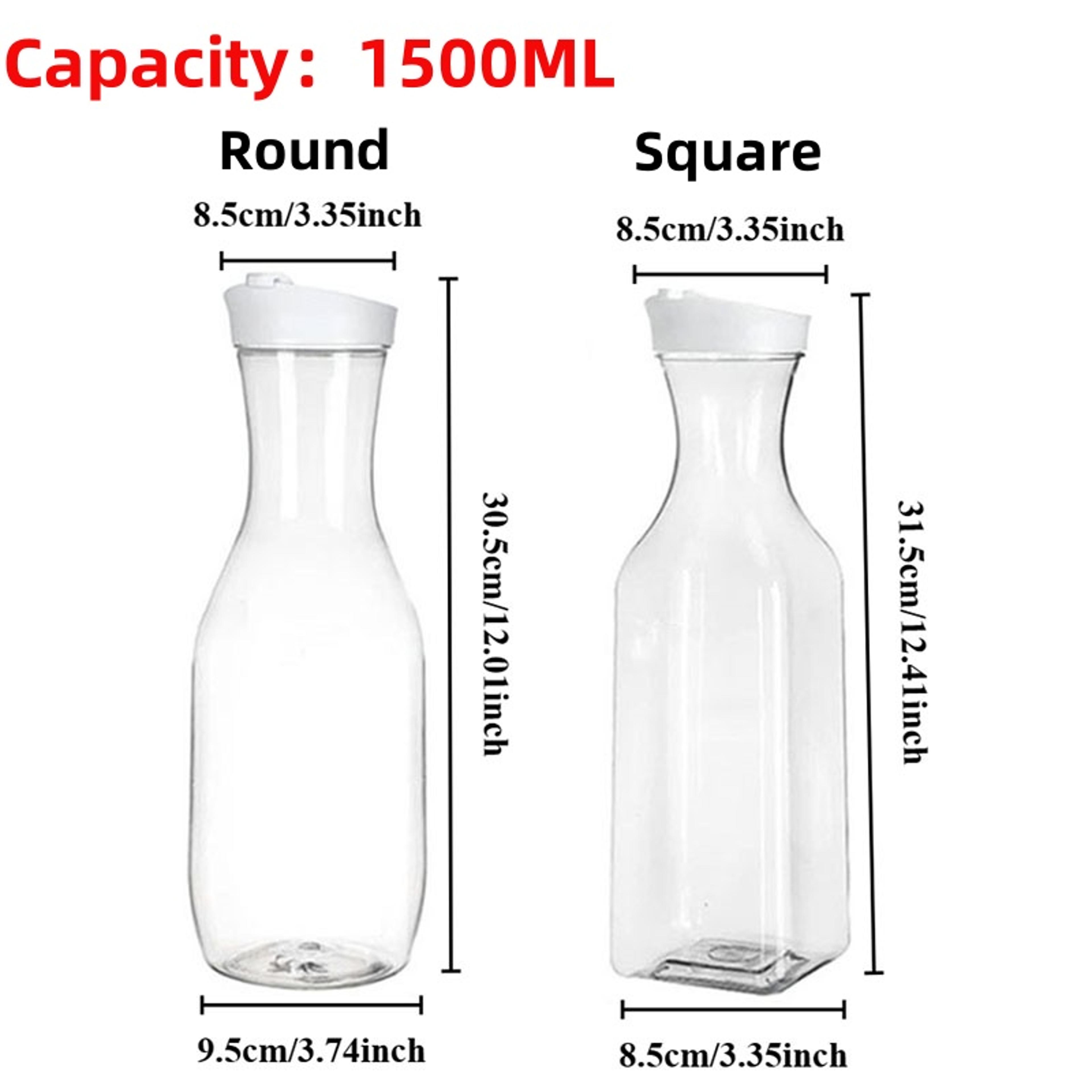 Water Bottle With Flip Cap Clear Plastic Juice Container For Fridge Drinks 5