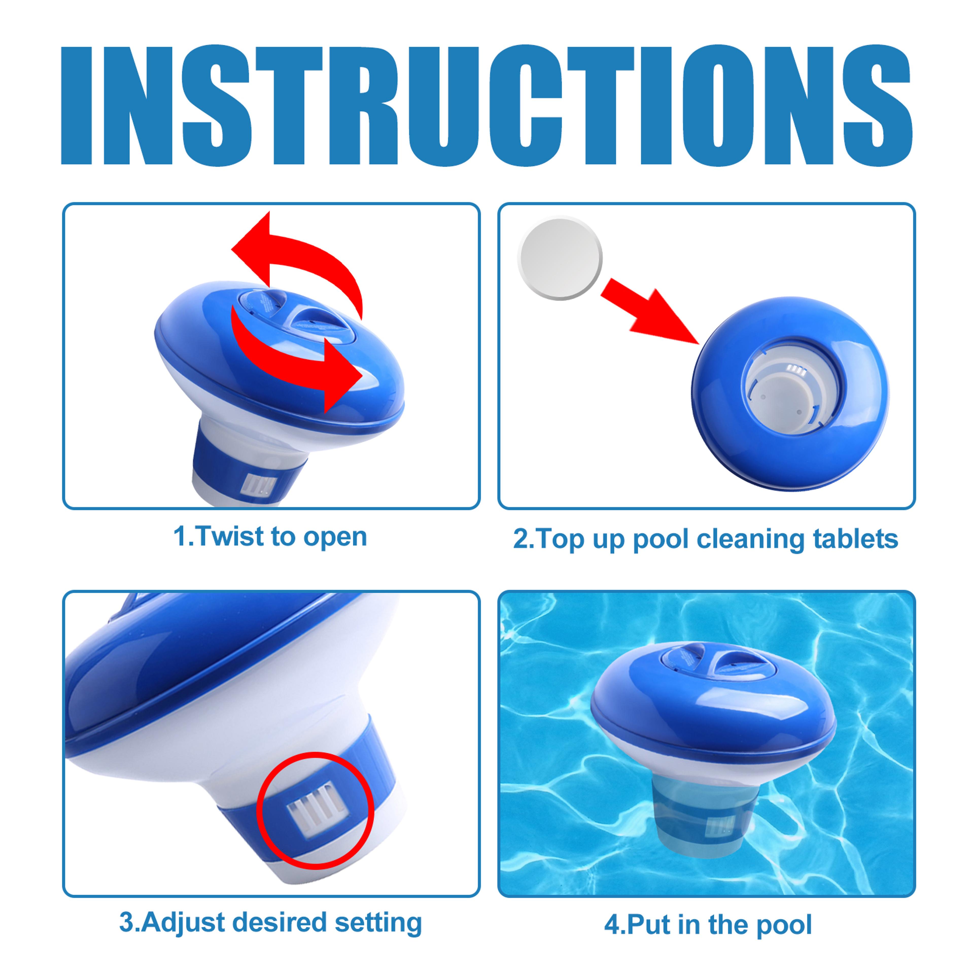 Adjustable Floating Chlorine Dispenser For Pools Spas And Hot Tubs 5