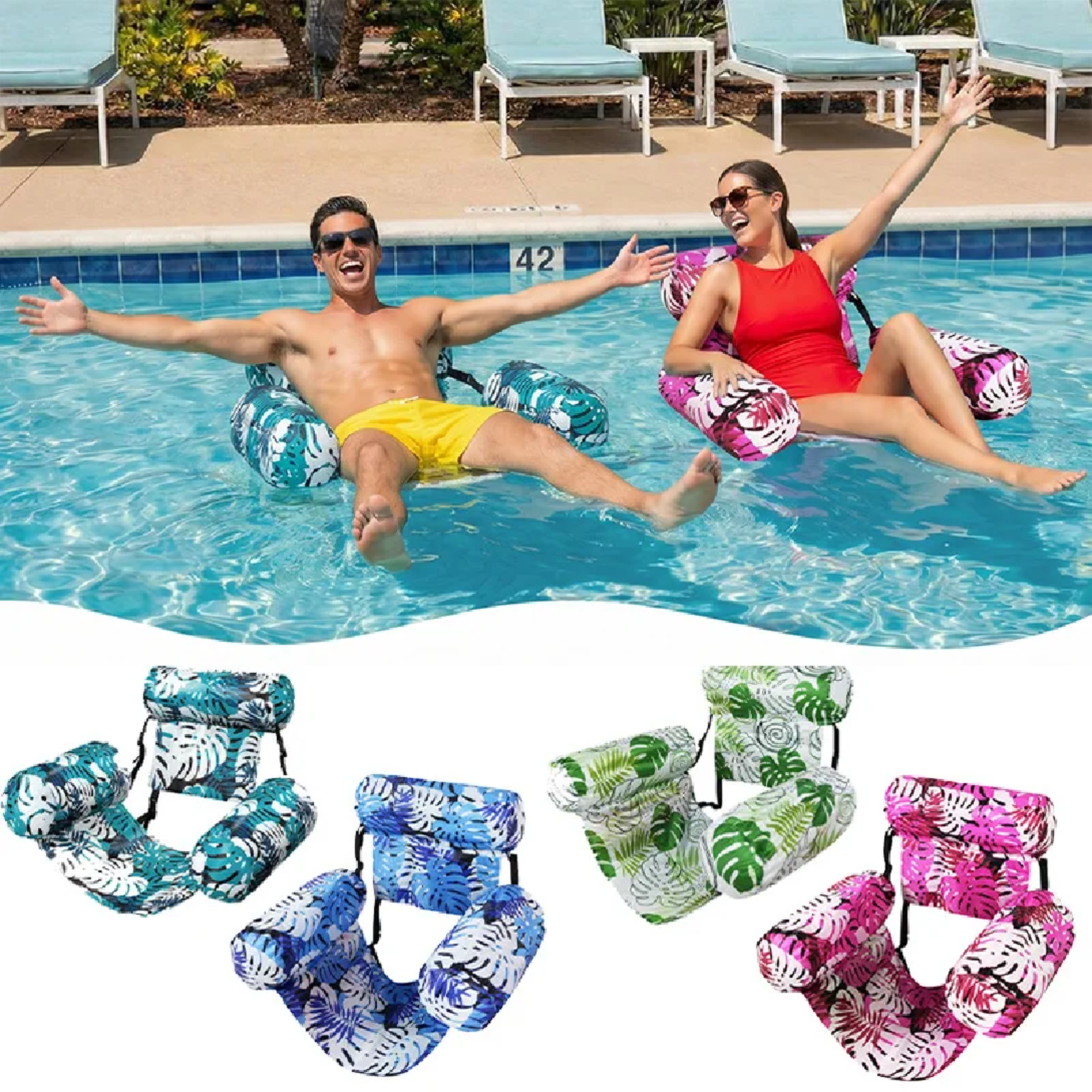 Inflatable Pool Float Lounger Chair For Adults 4