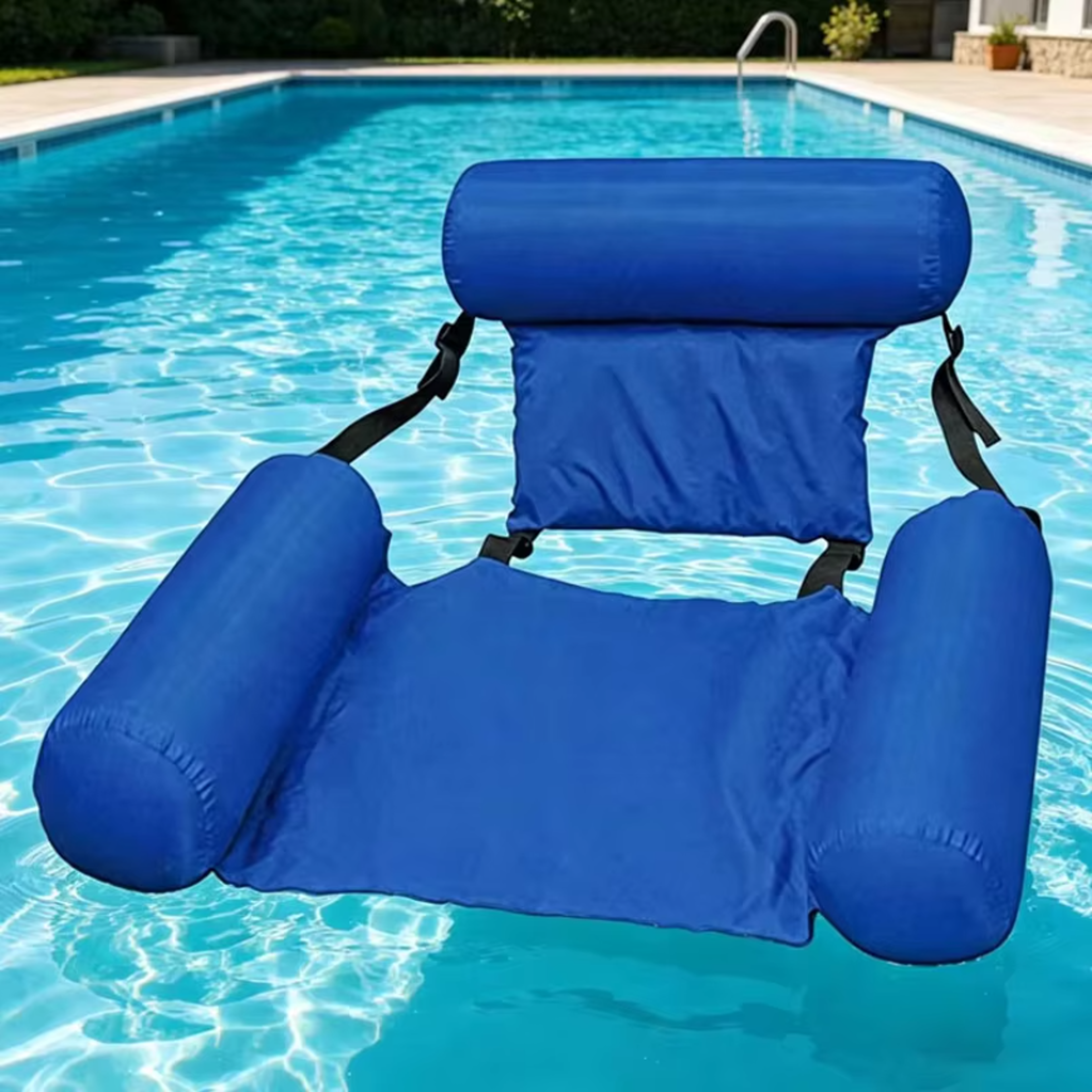 Foldable Inflatable Pool Hammock Float Lounge Chair For Beach And Pool Relaxation 0