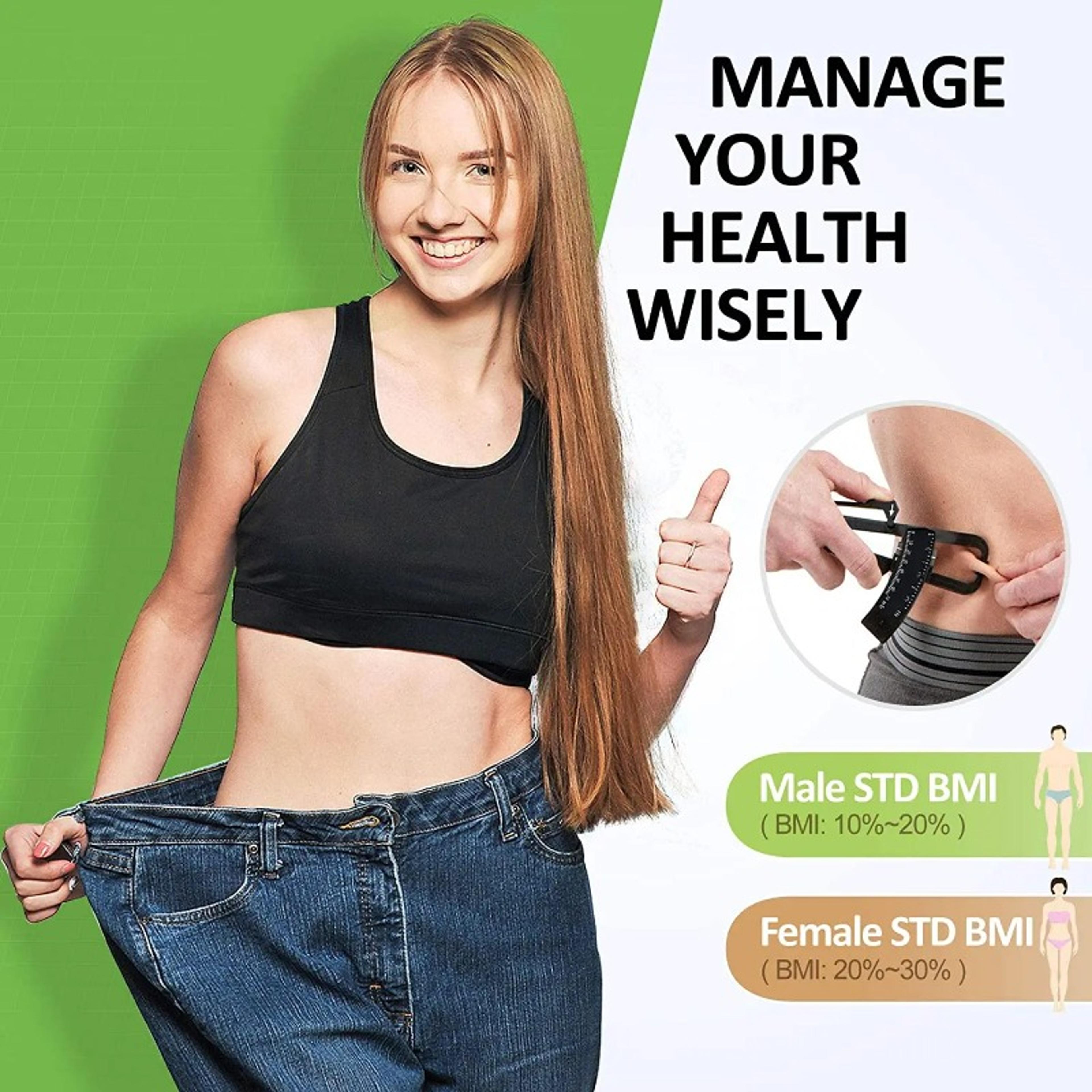Body Fat Caliper Kit With Body Composition Measurement Tool For Men And Women 1