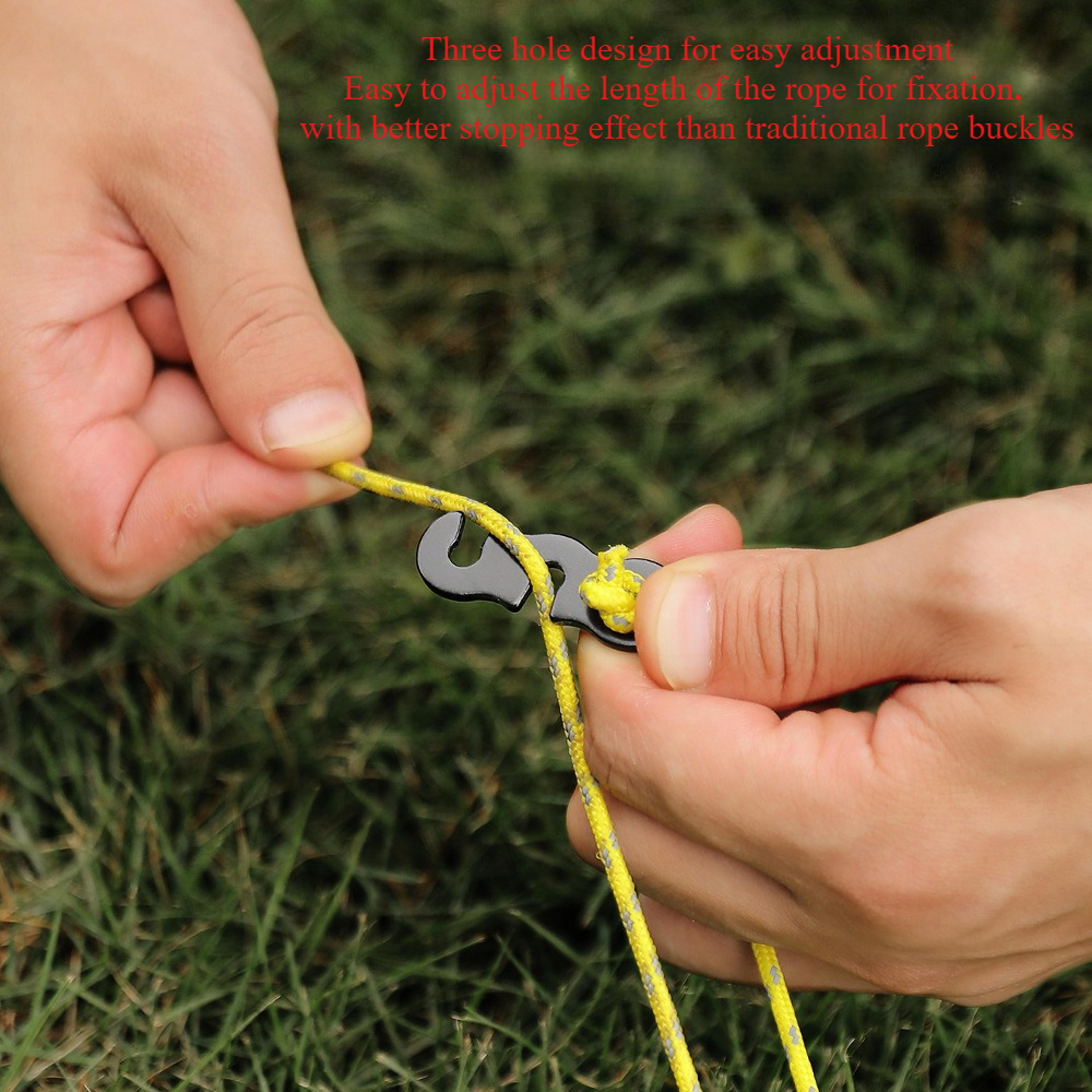 Adjustable Tent Cord Tensioners S Type Clips For Camping Tent Accessories 5