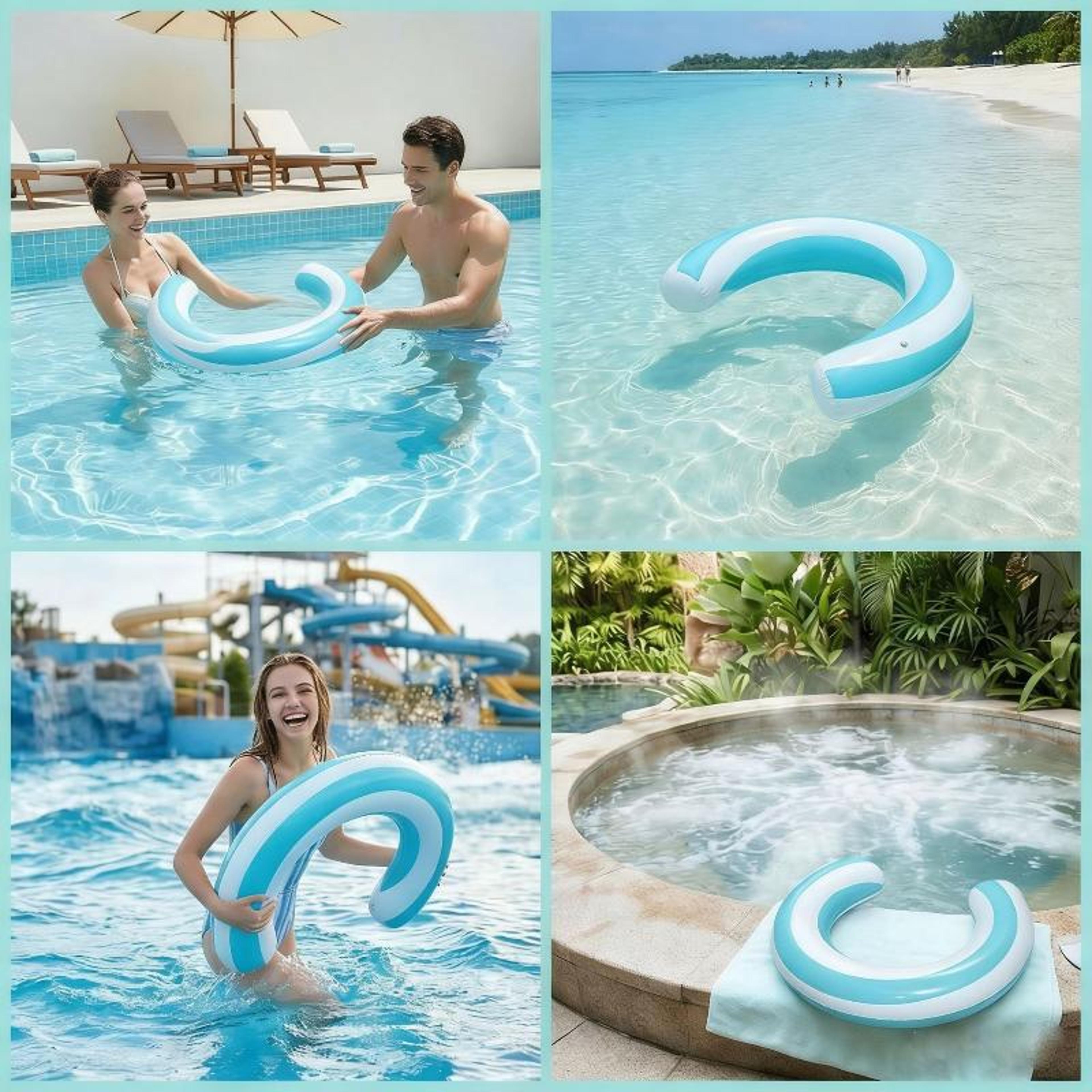 U Shaped Inflatable Swimming Ring Pool Float For Relaxing Water Fun 3