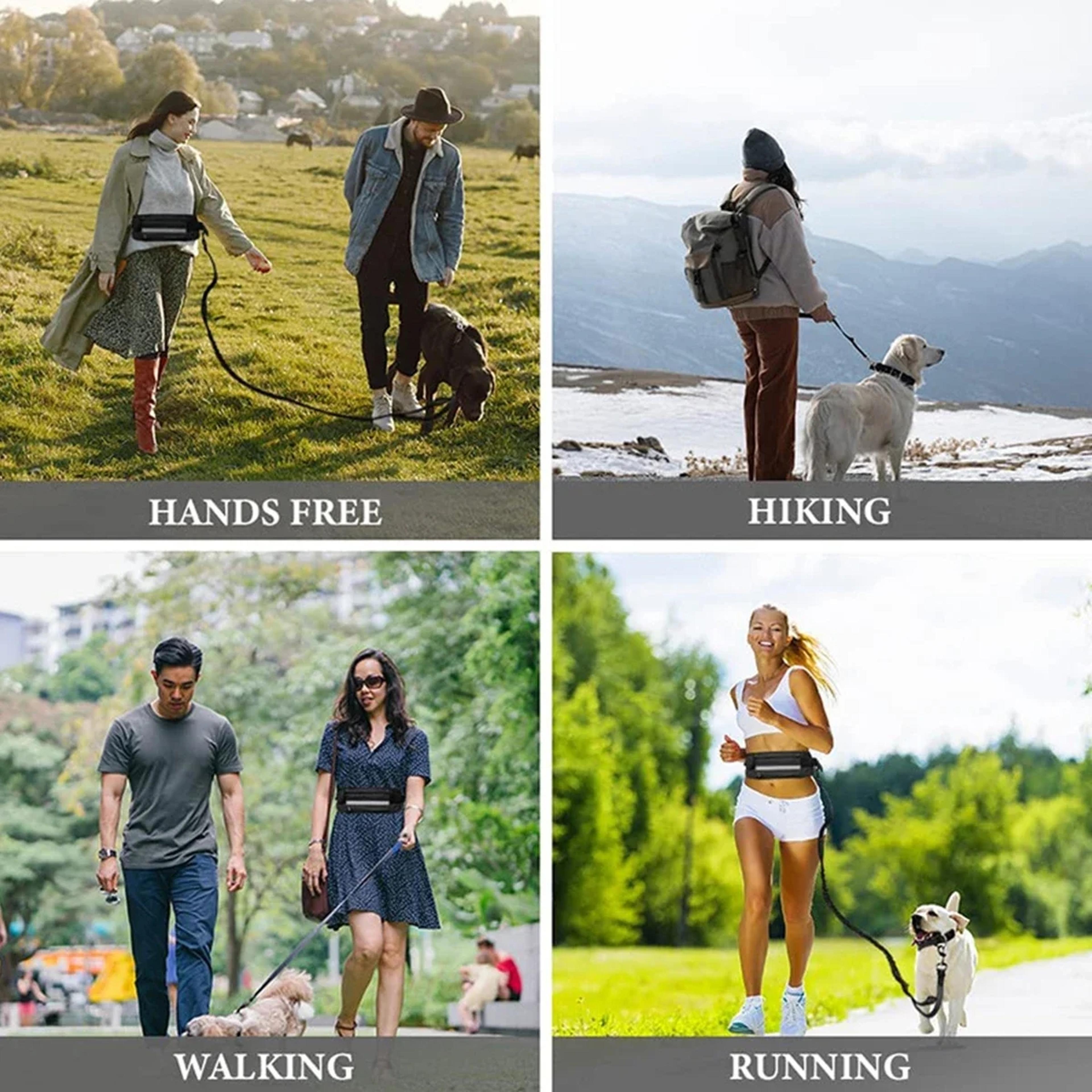 Reflective Hands Free Dog Leash With Running Belt And Waist Bag 3