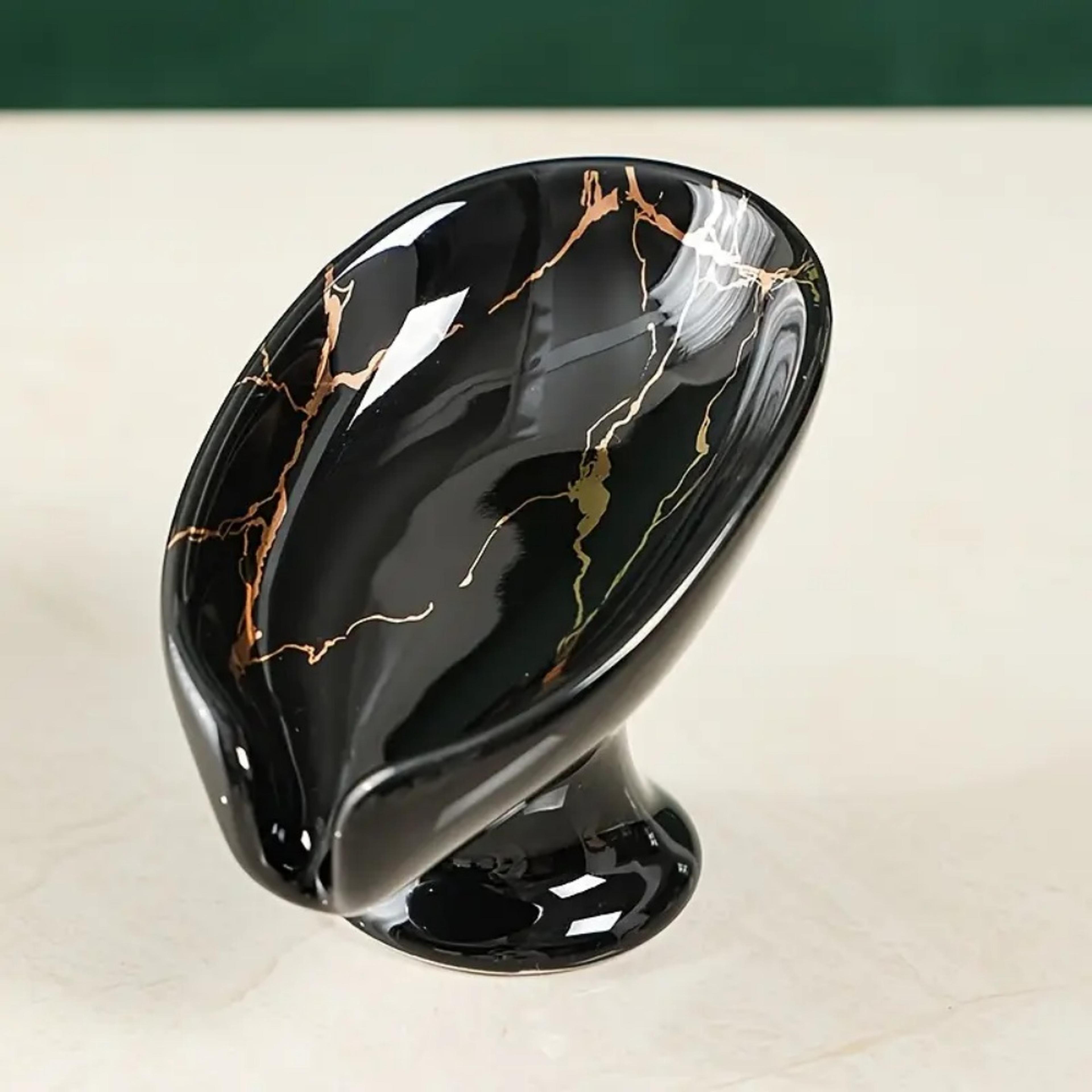 Leaf Flow Self Draining Ceramic Soap Dish 6