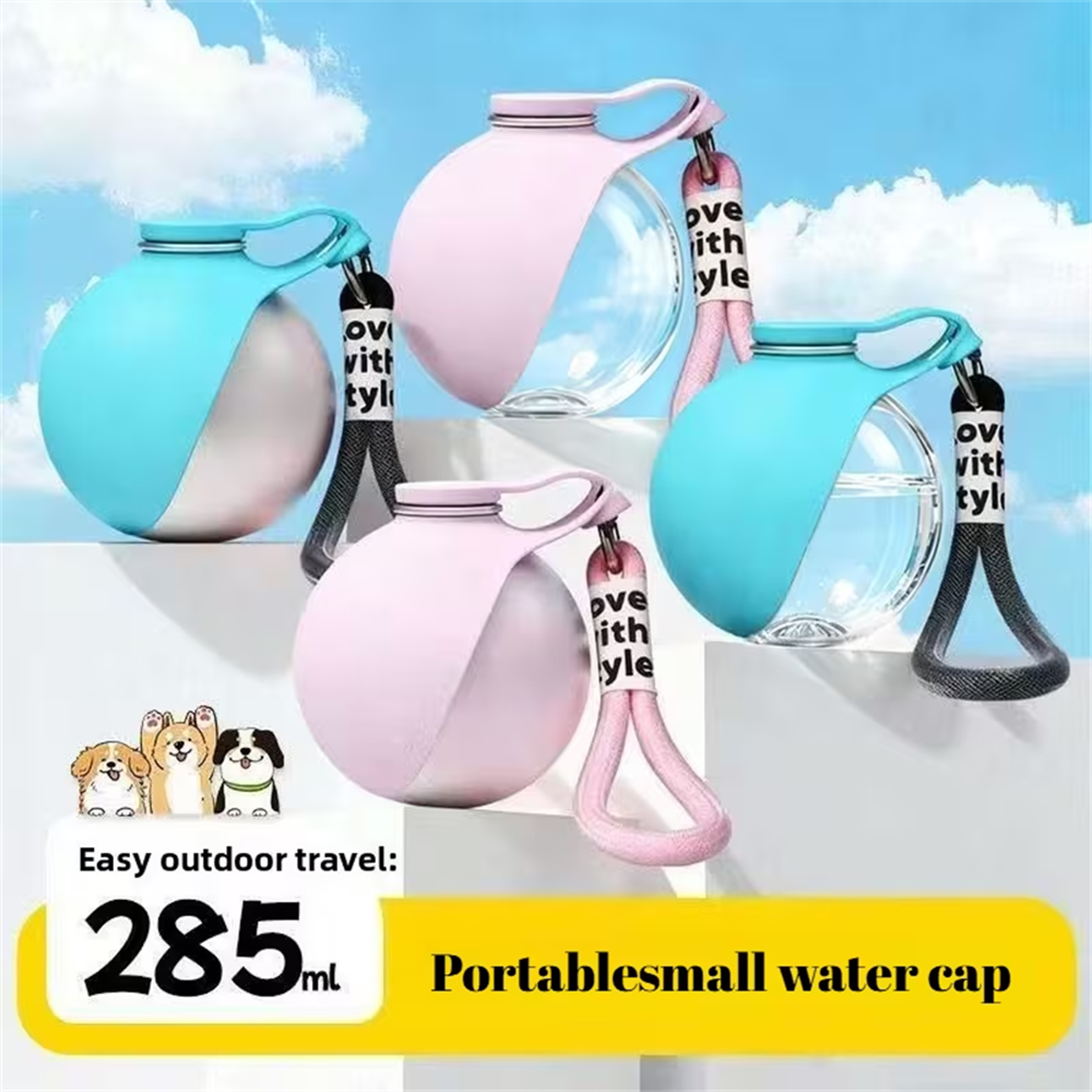 Portable Dog Water Bottle With Leak Proof Bowl And Food Container 2