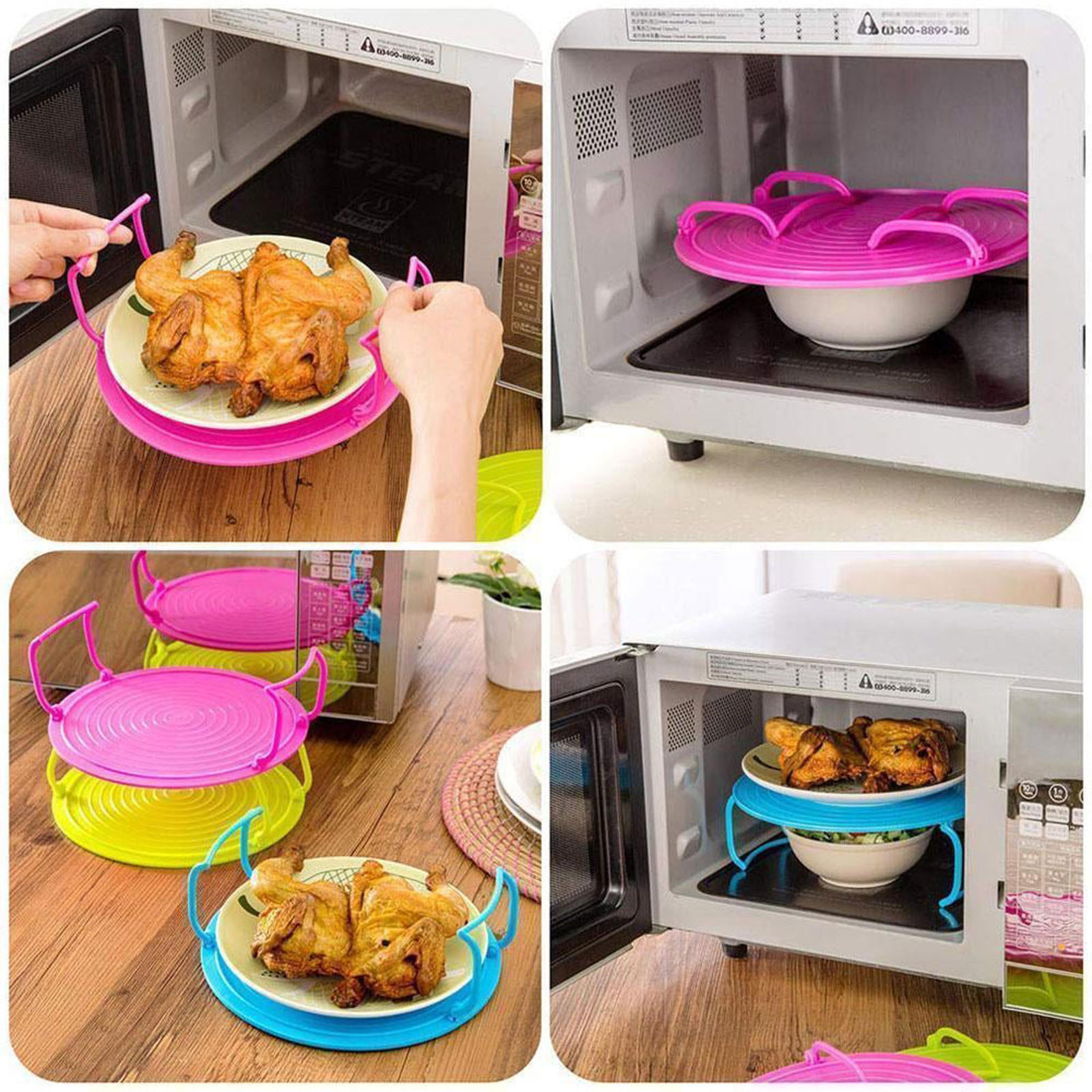 Foldable Microwave Steaming Rack And Heat Safe Serving Tray 3