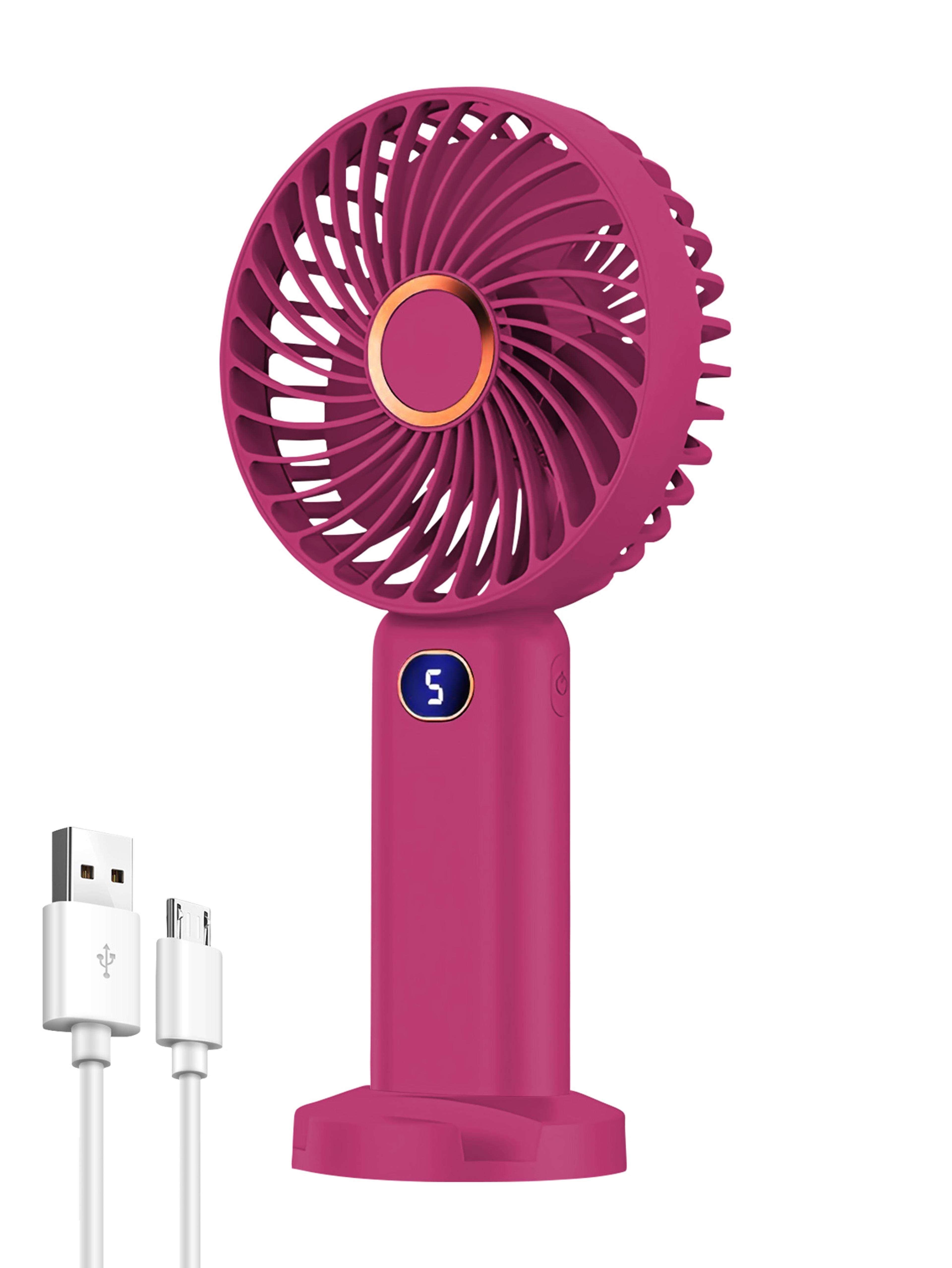 Portable Handheld Fan USB Rechargeable Mini Fan With Digital Display 8
