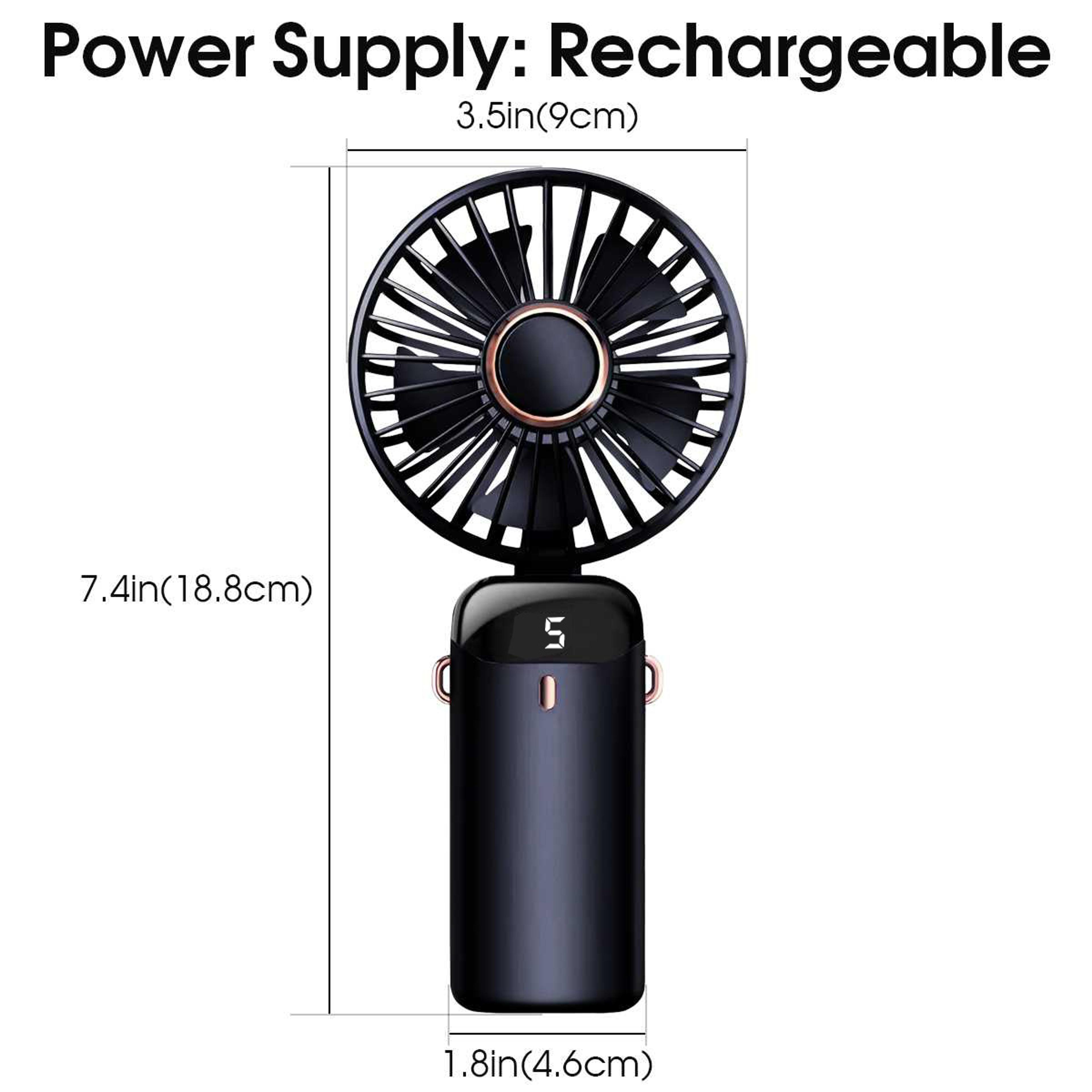 Portable Foldable USB Rechargeable Neck Fan With 5 Speed Settings 1