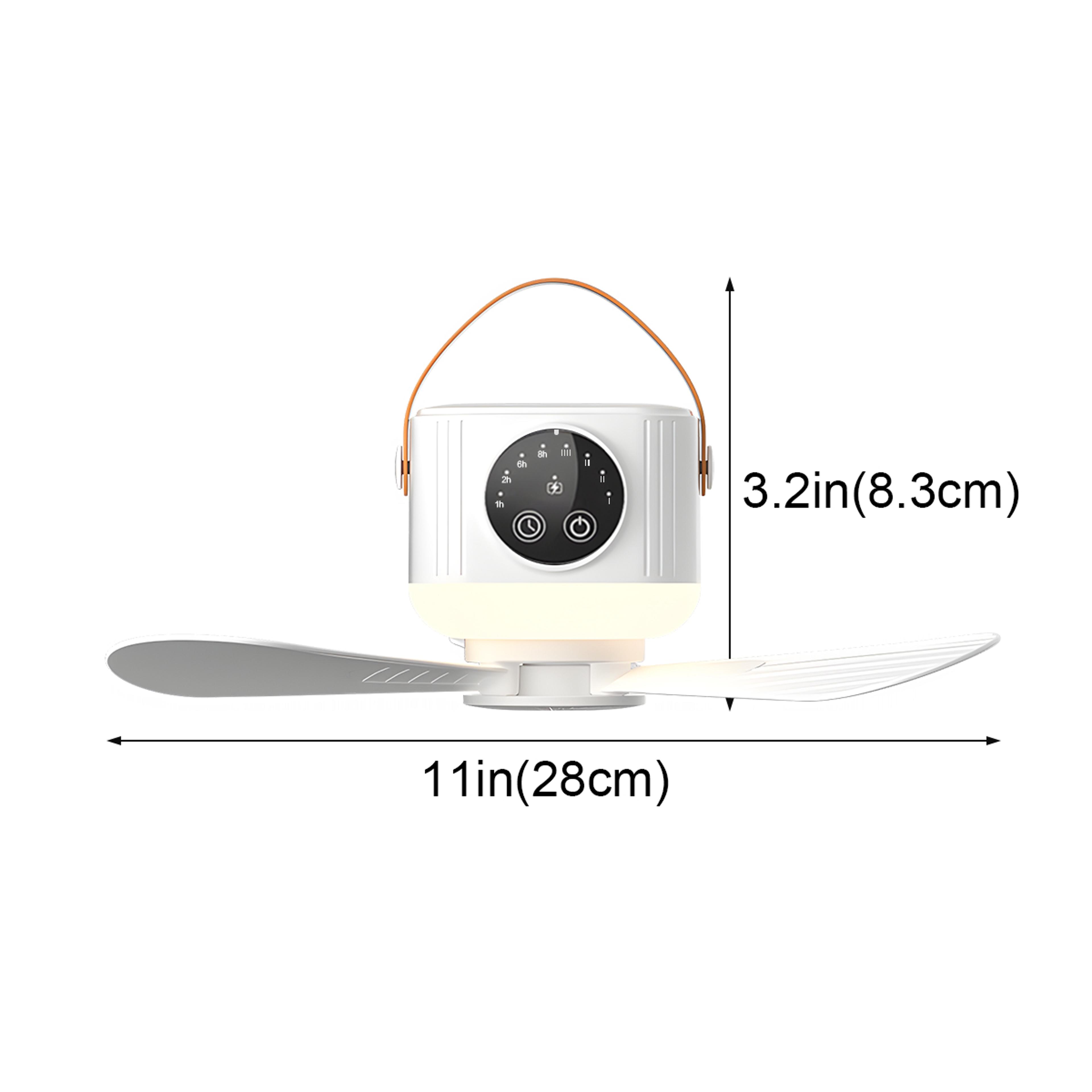 Rechargeable LED Ceiling Fan Light Portable Quiet Lamp With Remote Control 5
