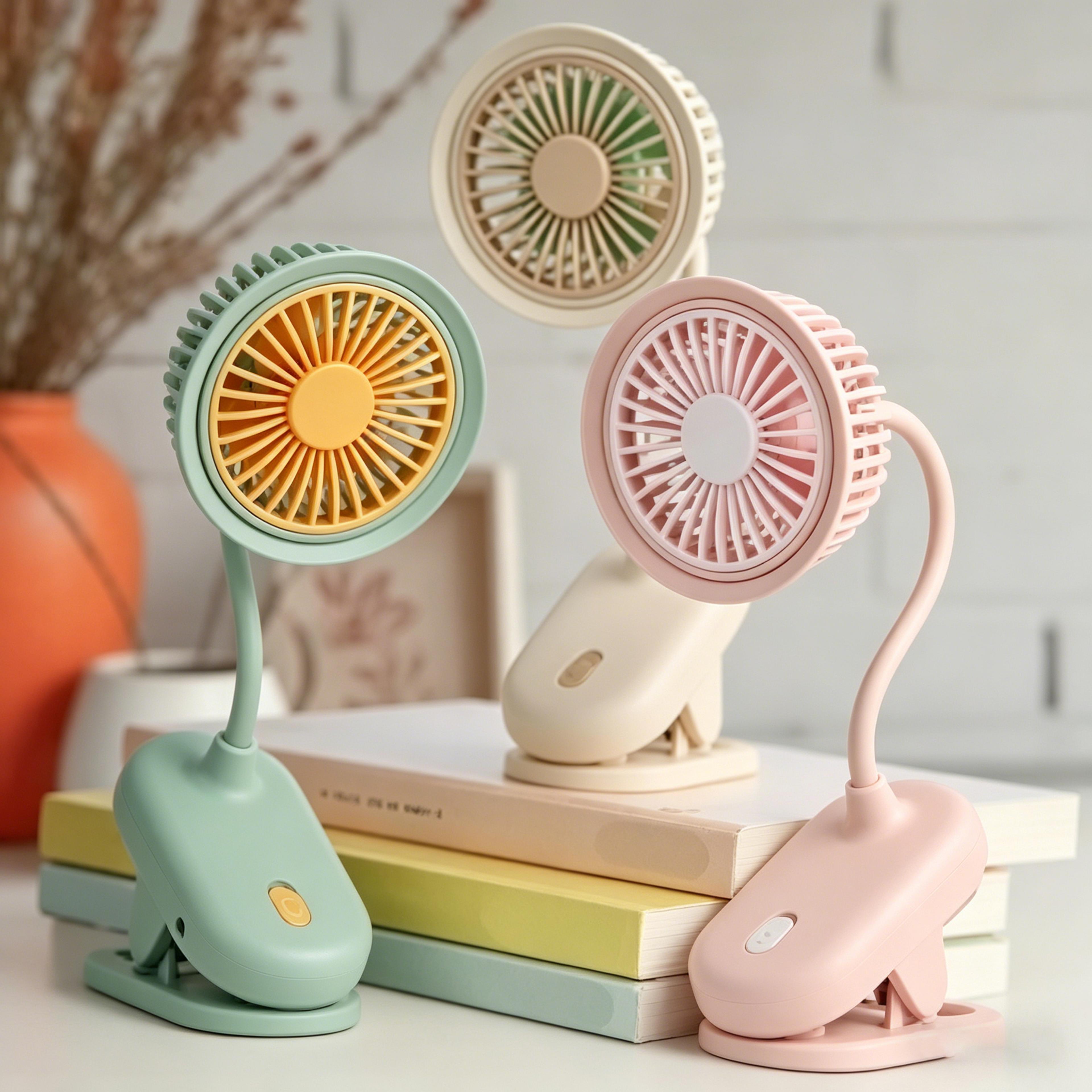 USB Rechargeable Clip On Mini Fan With Adjustable Strong Wind Portable Cooling Fan 1