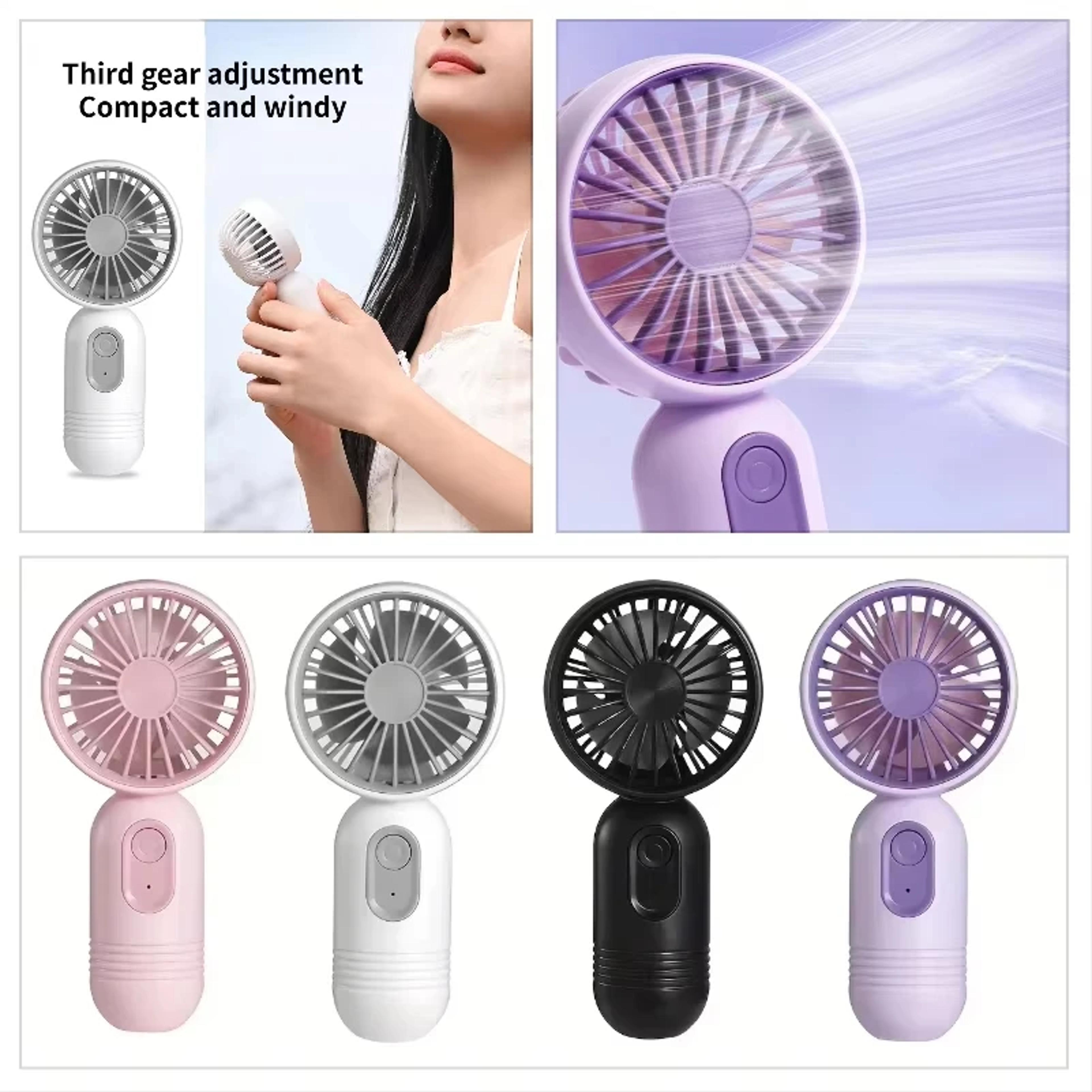 mini handheld fan portable usb rechargeable speed cooling fan for desk office travel