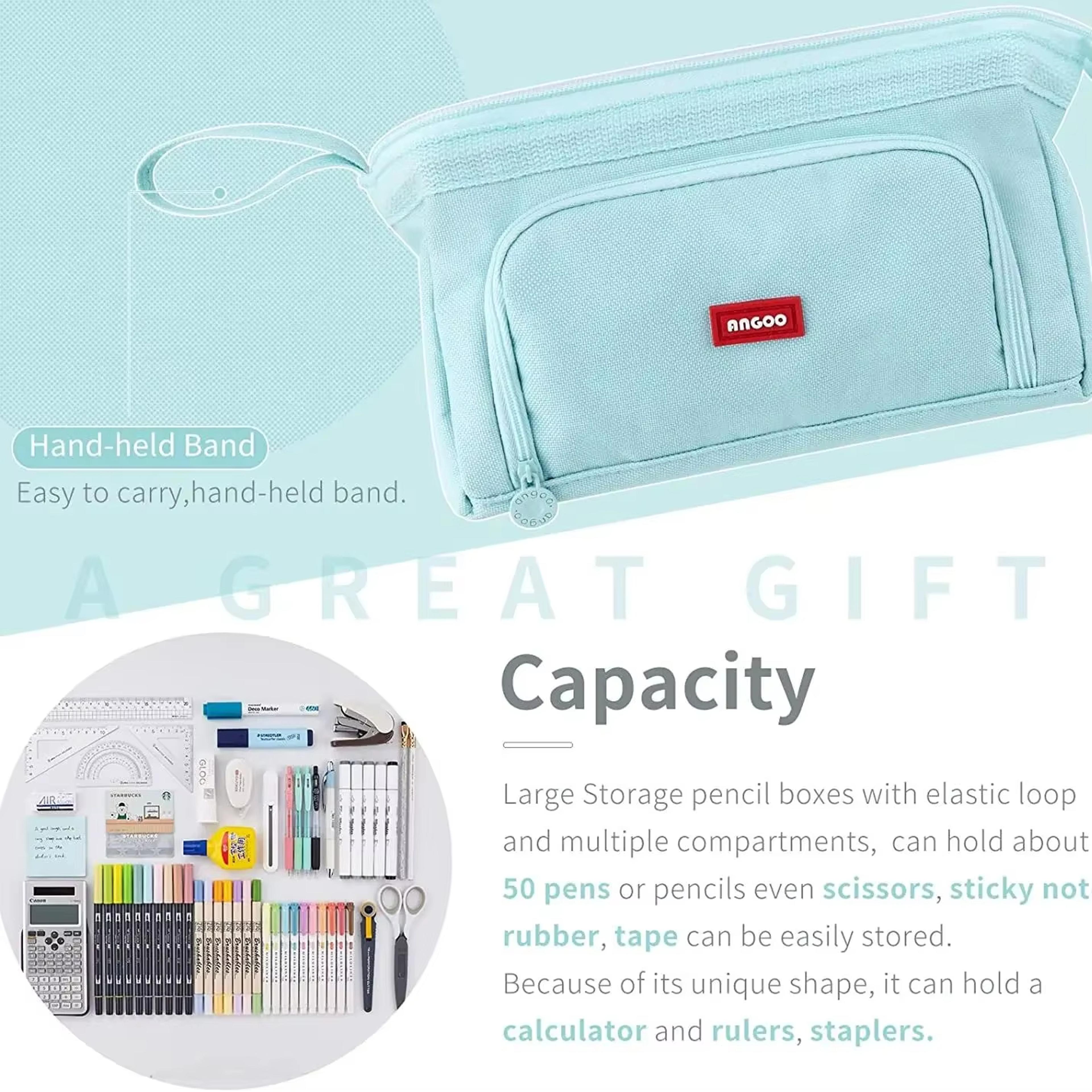 Large Capacity Canvas Pencil Case Double Layer School Organizer 2
