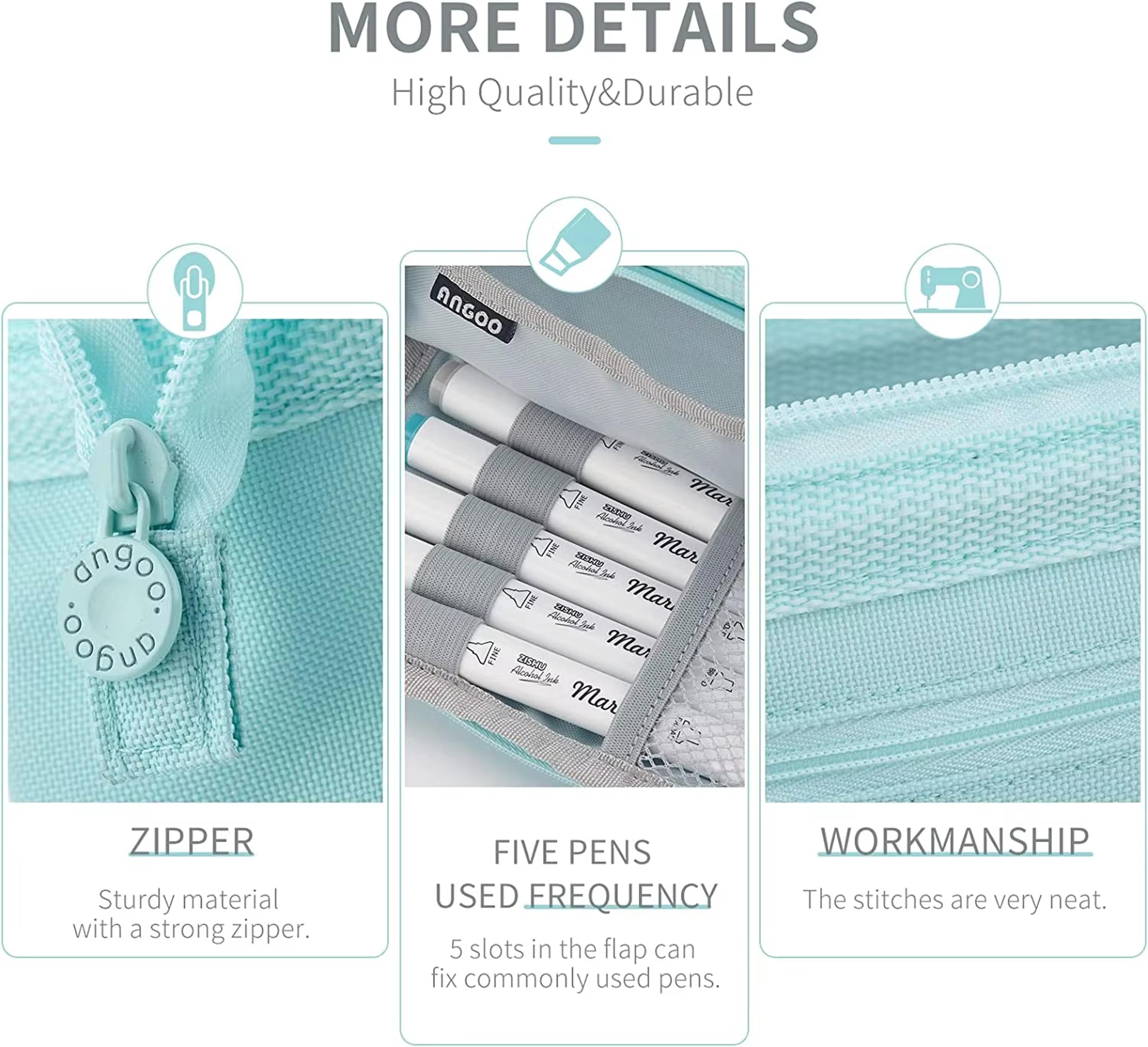 Large Capacity Canvas Pencil Case Double Layer School Organizer 3