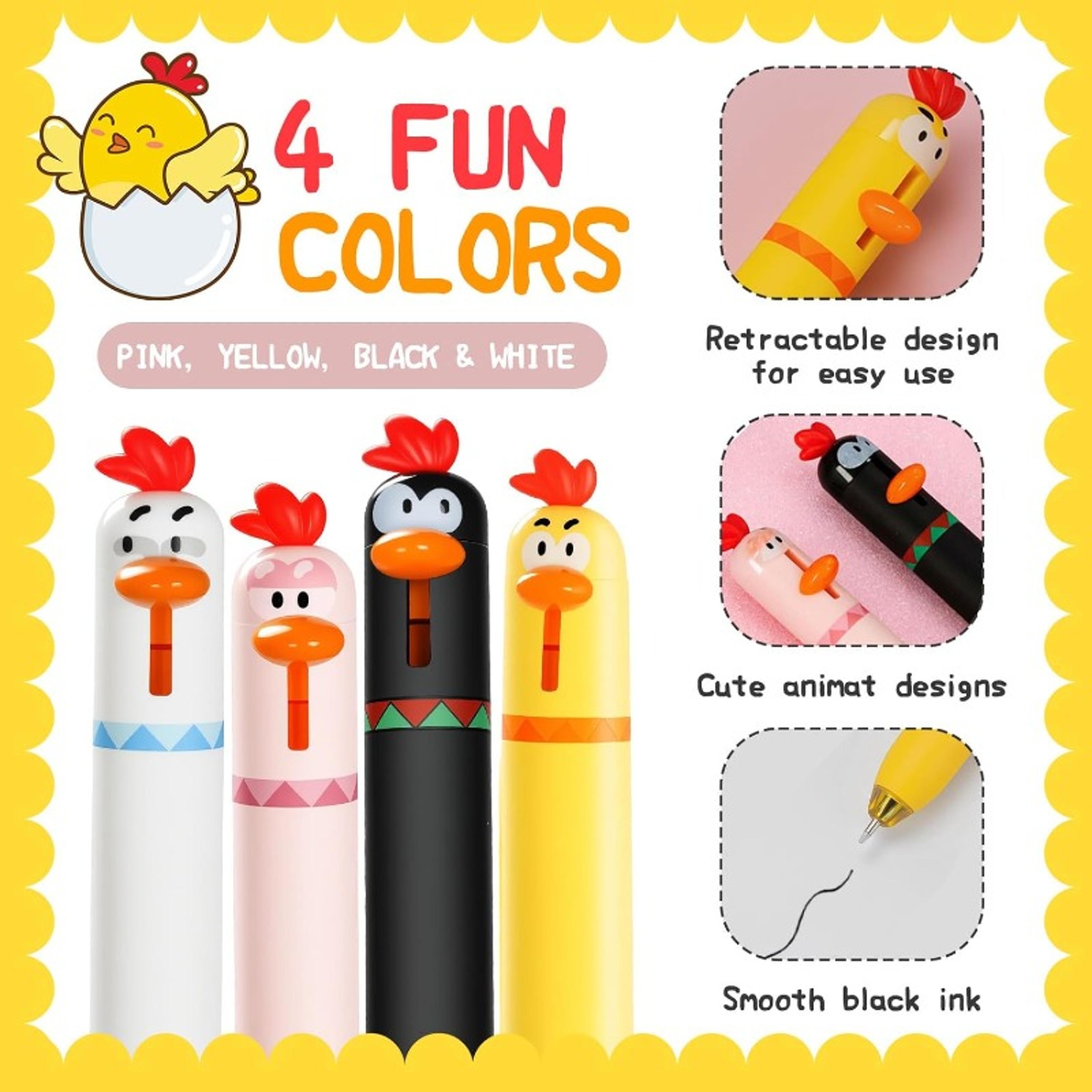 Cute Chicken Stretch Pens Set Fun Gel Pens For Students Office 1