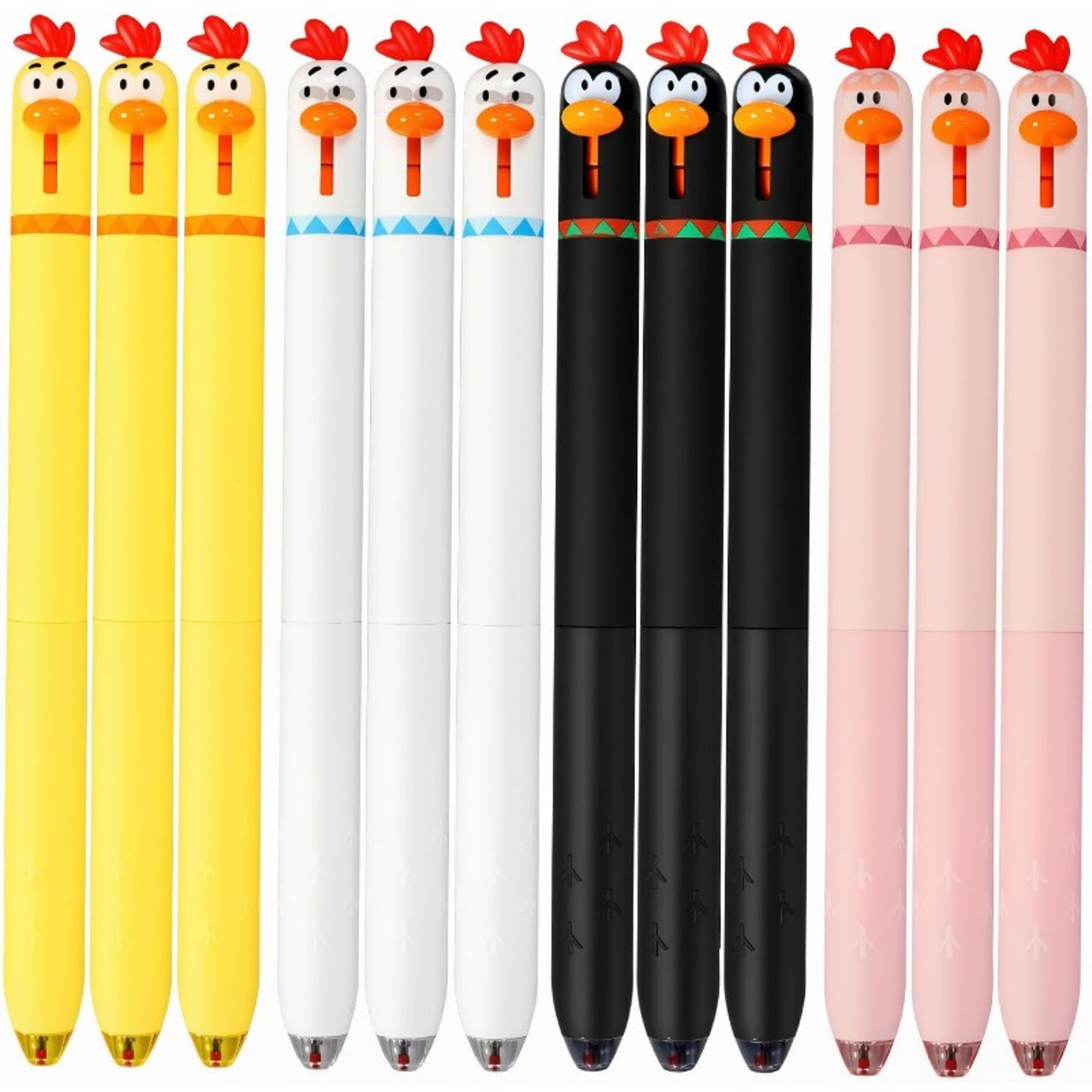 Cute Chicken Stretch Pens Set Fun Gel Pens For Students Office 6