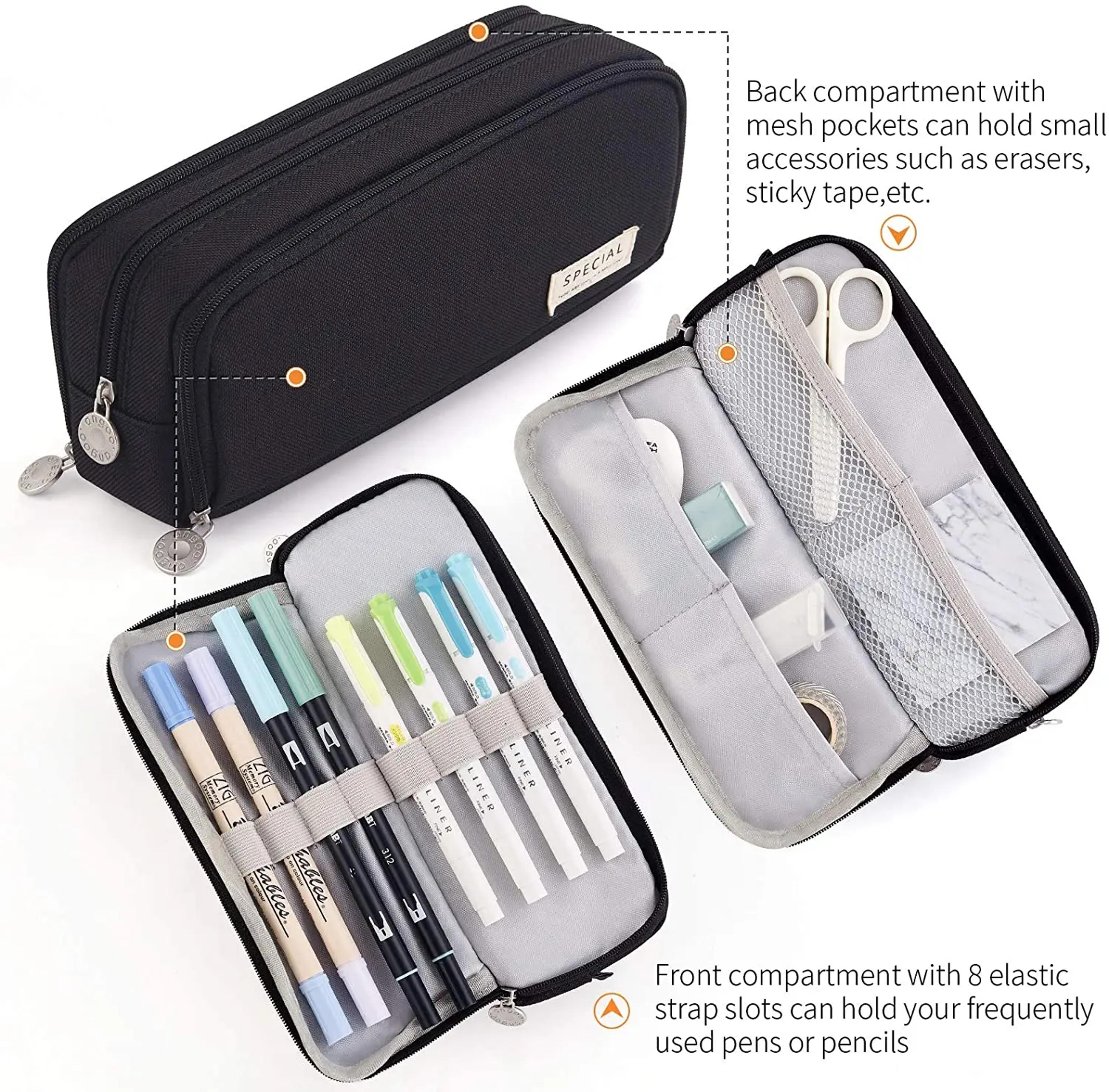 Large Capacity Compartment Pencil Case Organizer Bag For Students 4