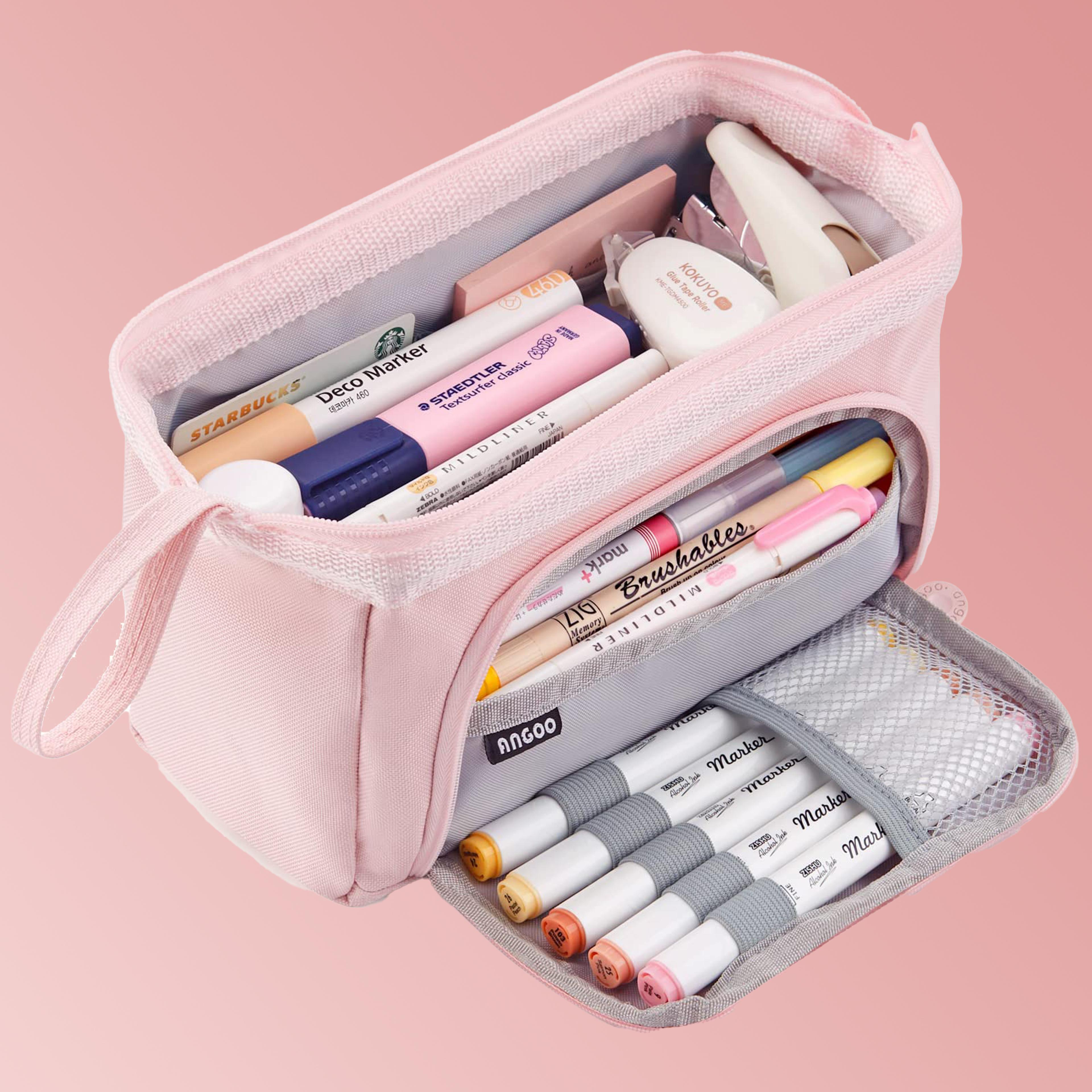 Large Capacity Pencil Case Organizer With Multiple Compartments For Students And Office 7