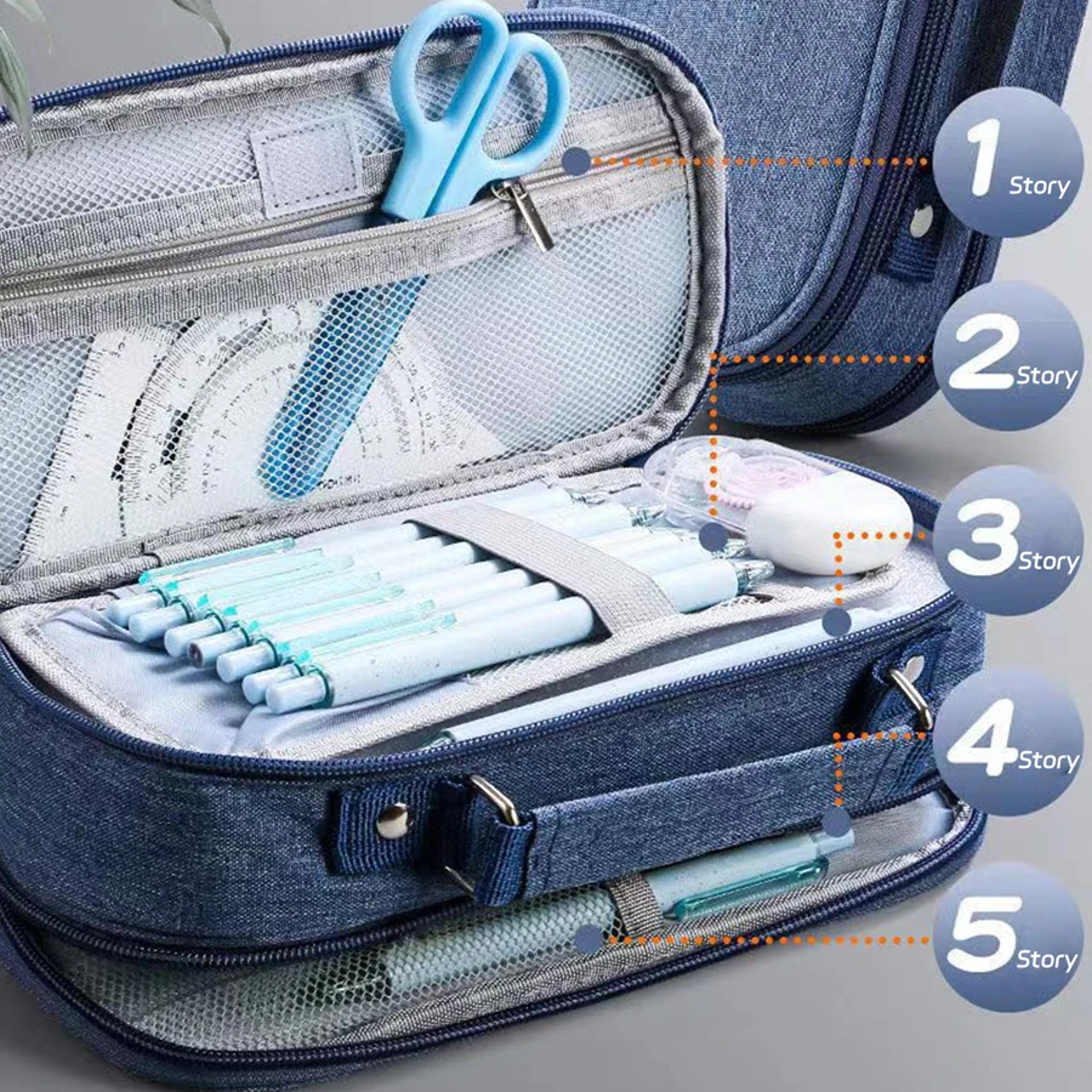Large Capacity Pencil Case Multifunctional Stationery Bag For School Office 2