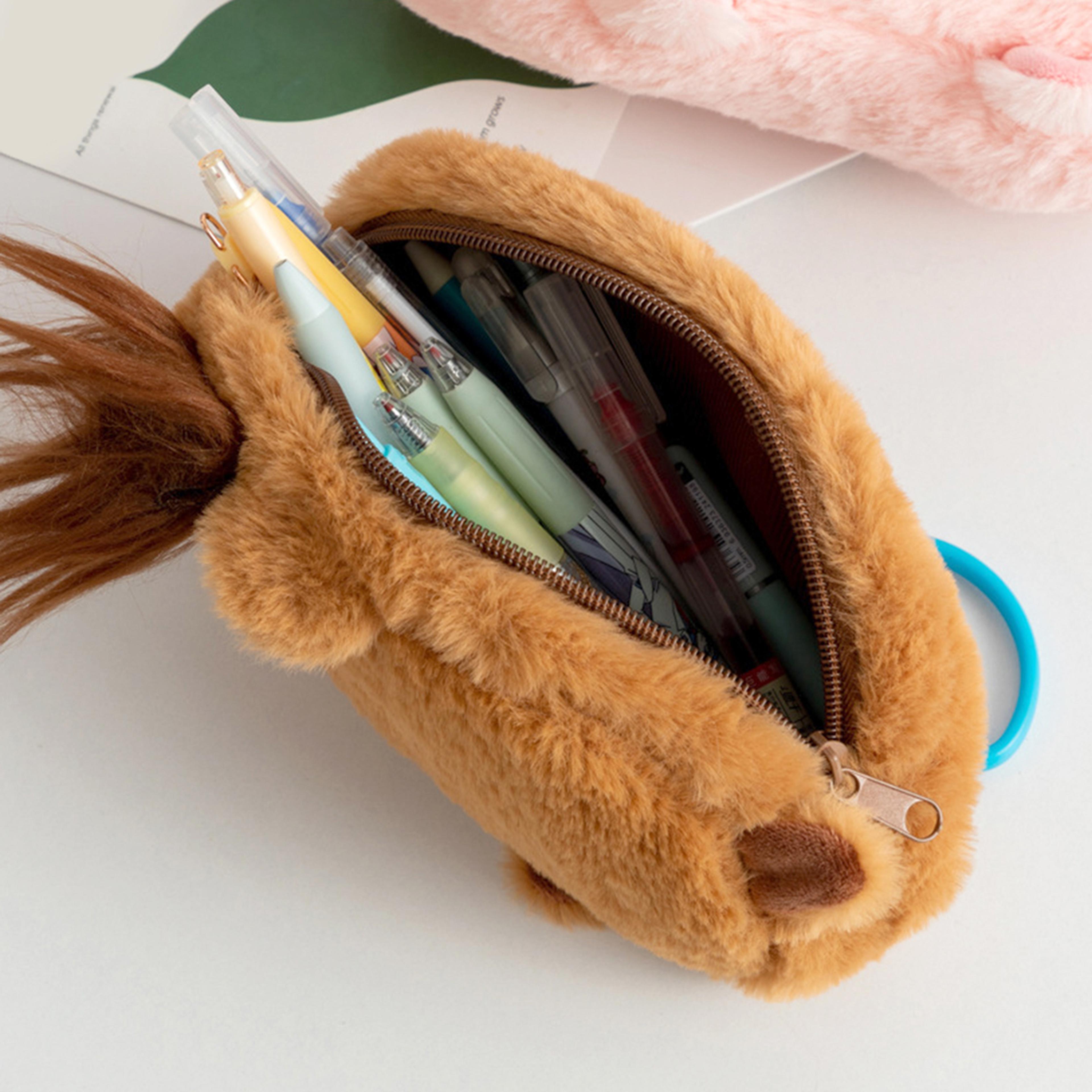 Animal Shaped Large Capacity Pencil Case Soft School Stationery Storage Bag 3