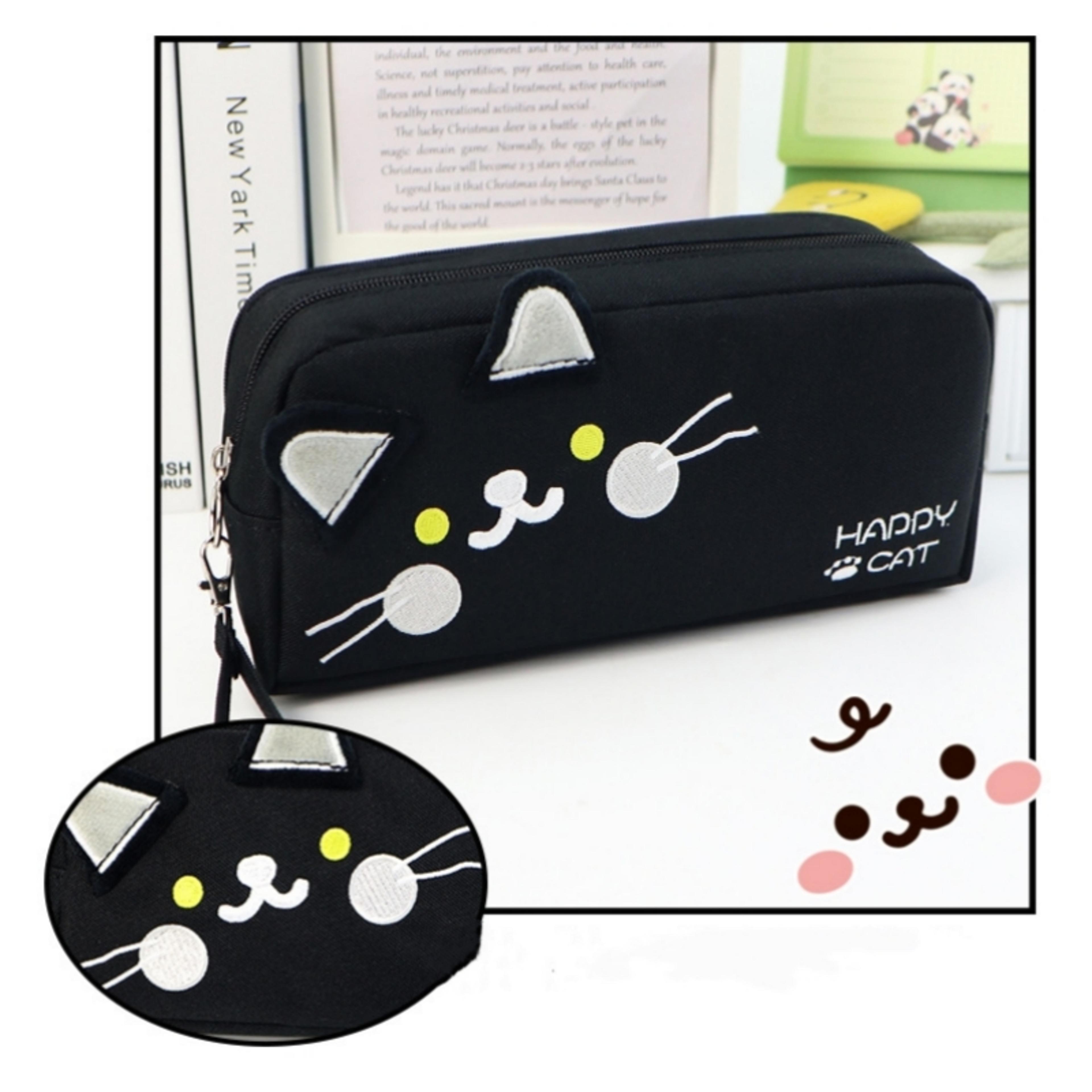 Cute Cat Pencil Bag Large Capacity Stationery Organizer For School Office 2