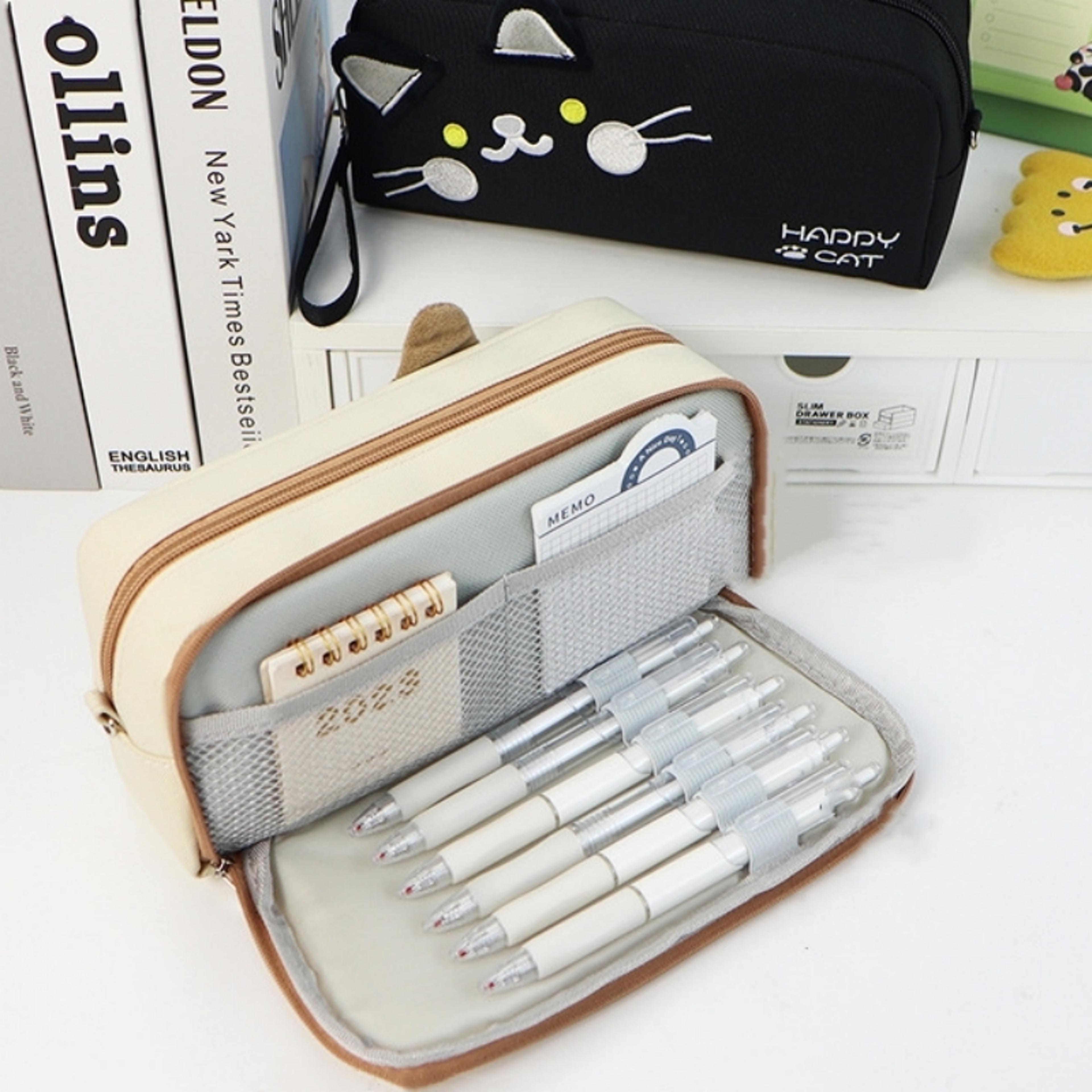Cute Cat Pencil Bag Large Capacity Stationery Organizer For School Office 3