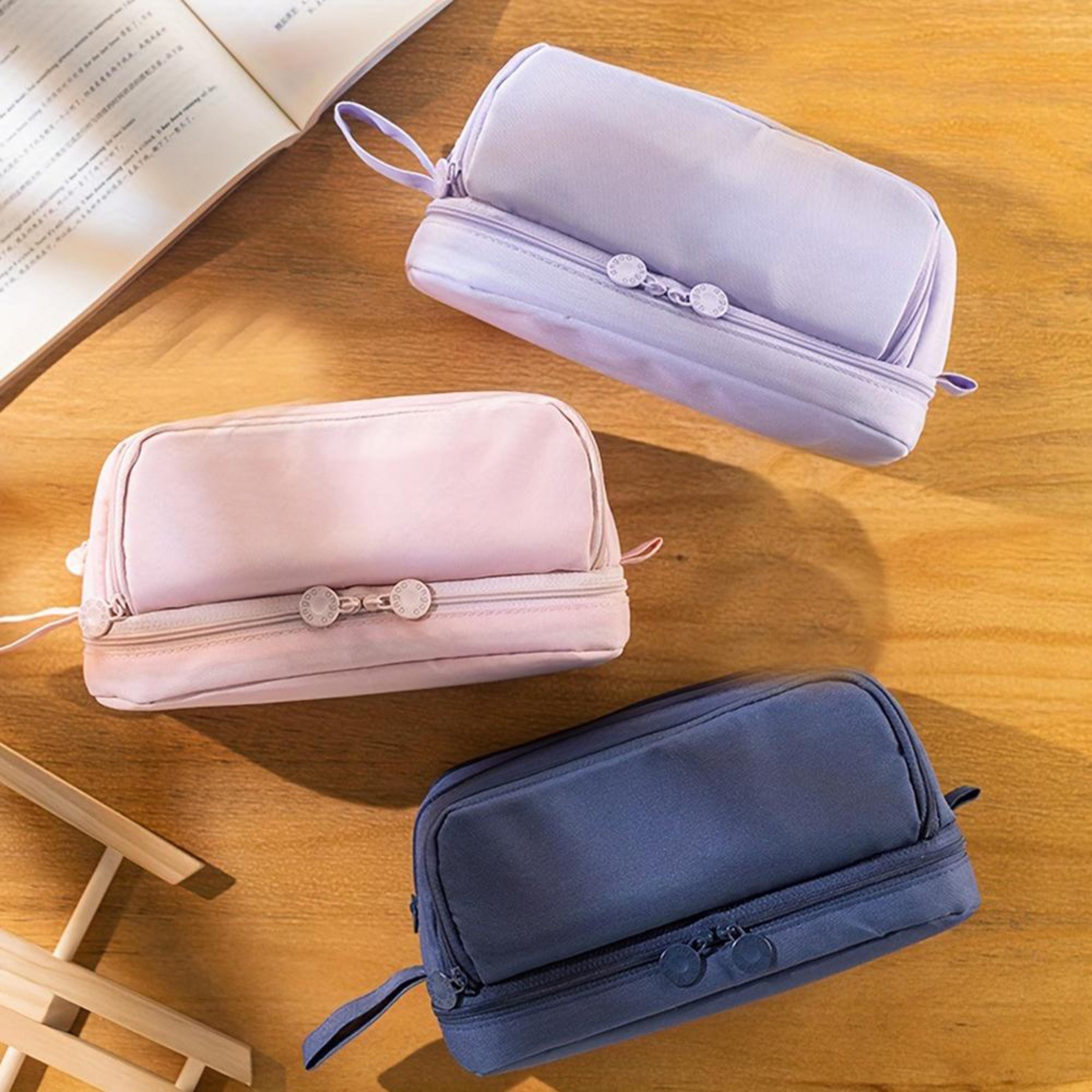 High Capacity Canvas Pencil Bag Layer Organizer Case For School Office And Travel 2