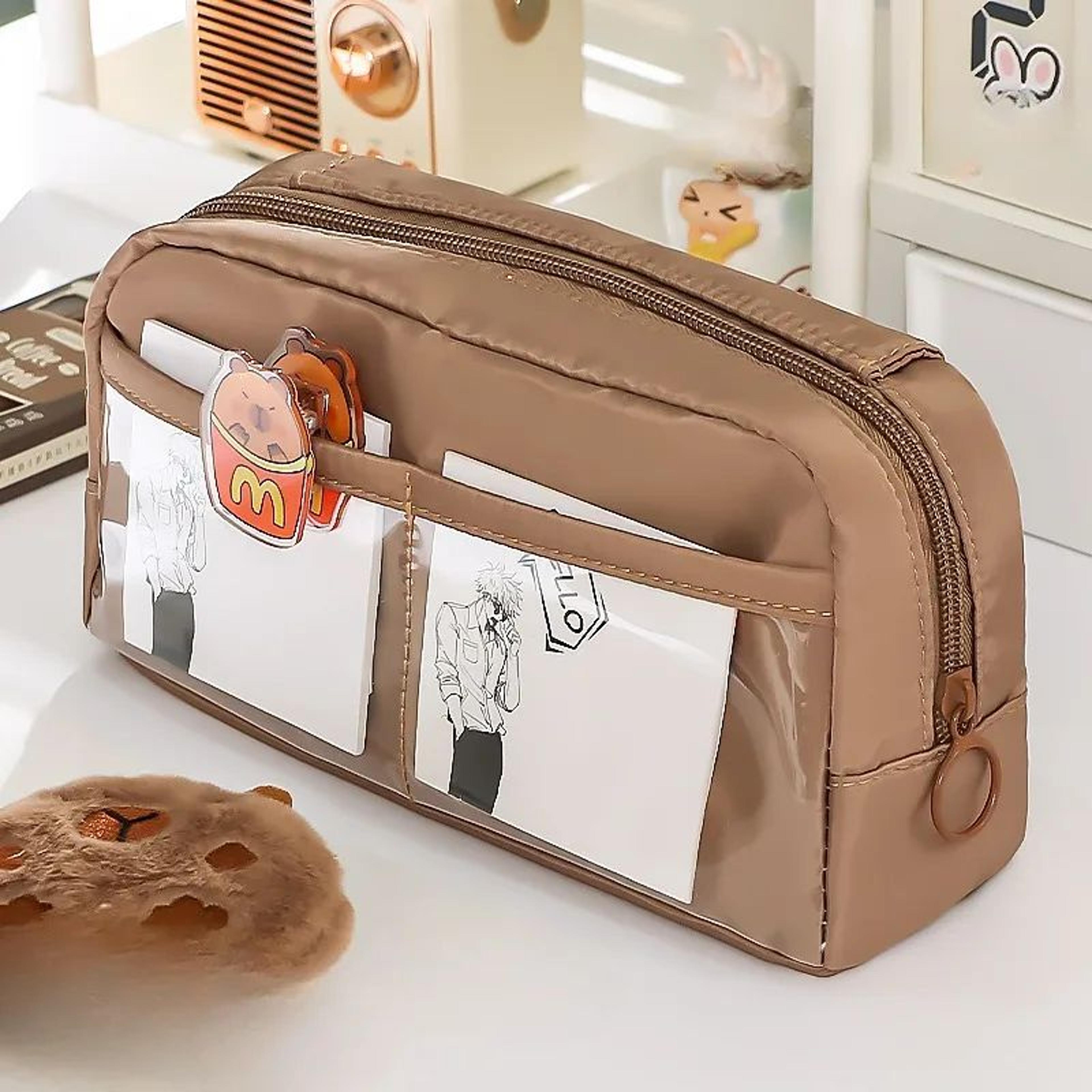 Transparent Large Capacity Pencil Case Multi Functional Stationery Bag For School Office Storage 5