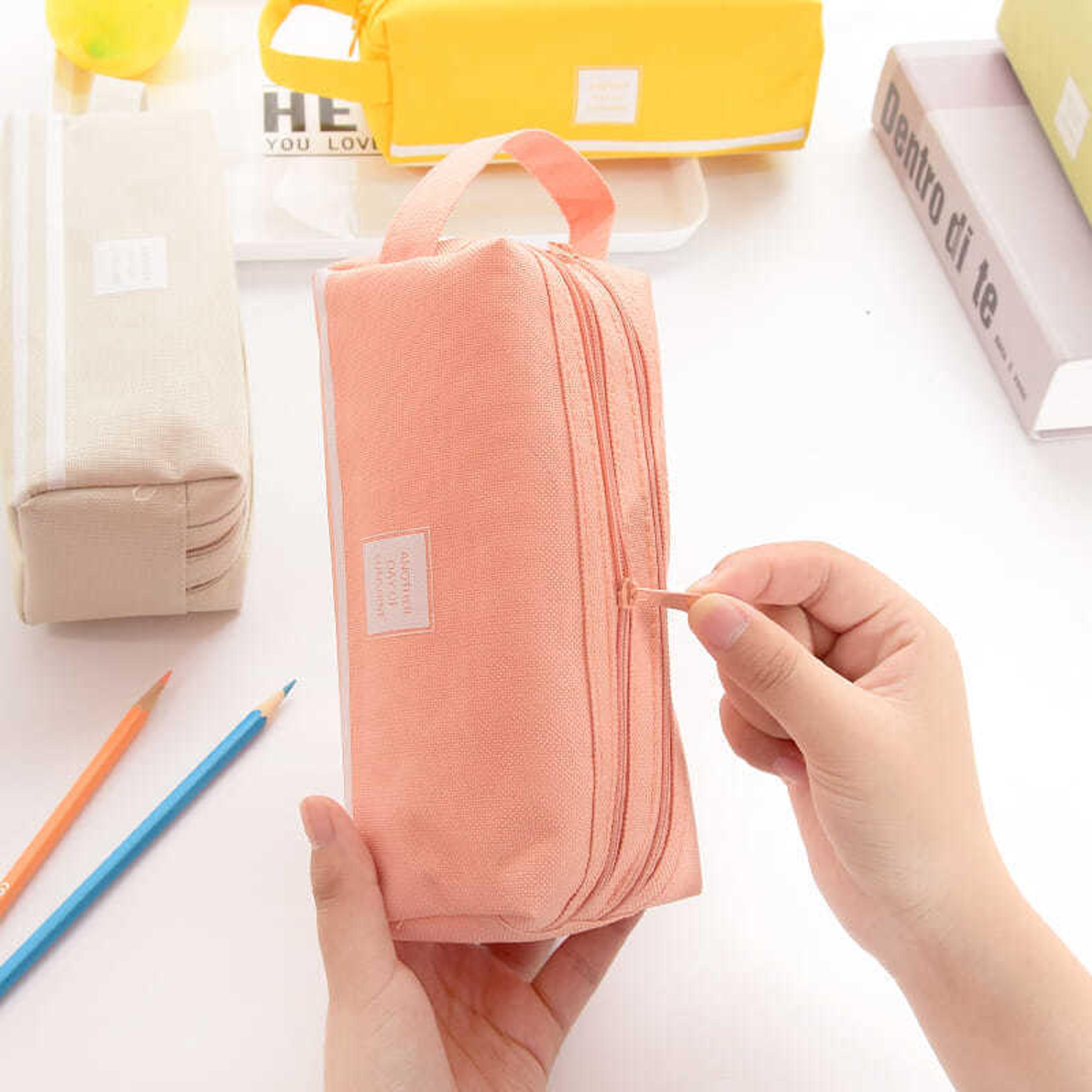 Double Layer Oxford Cloth Pencil Case Portable Zipper Organizer For School And Office 3