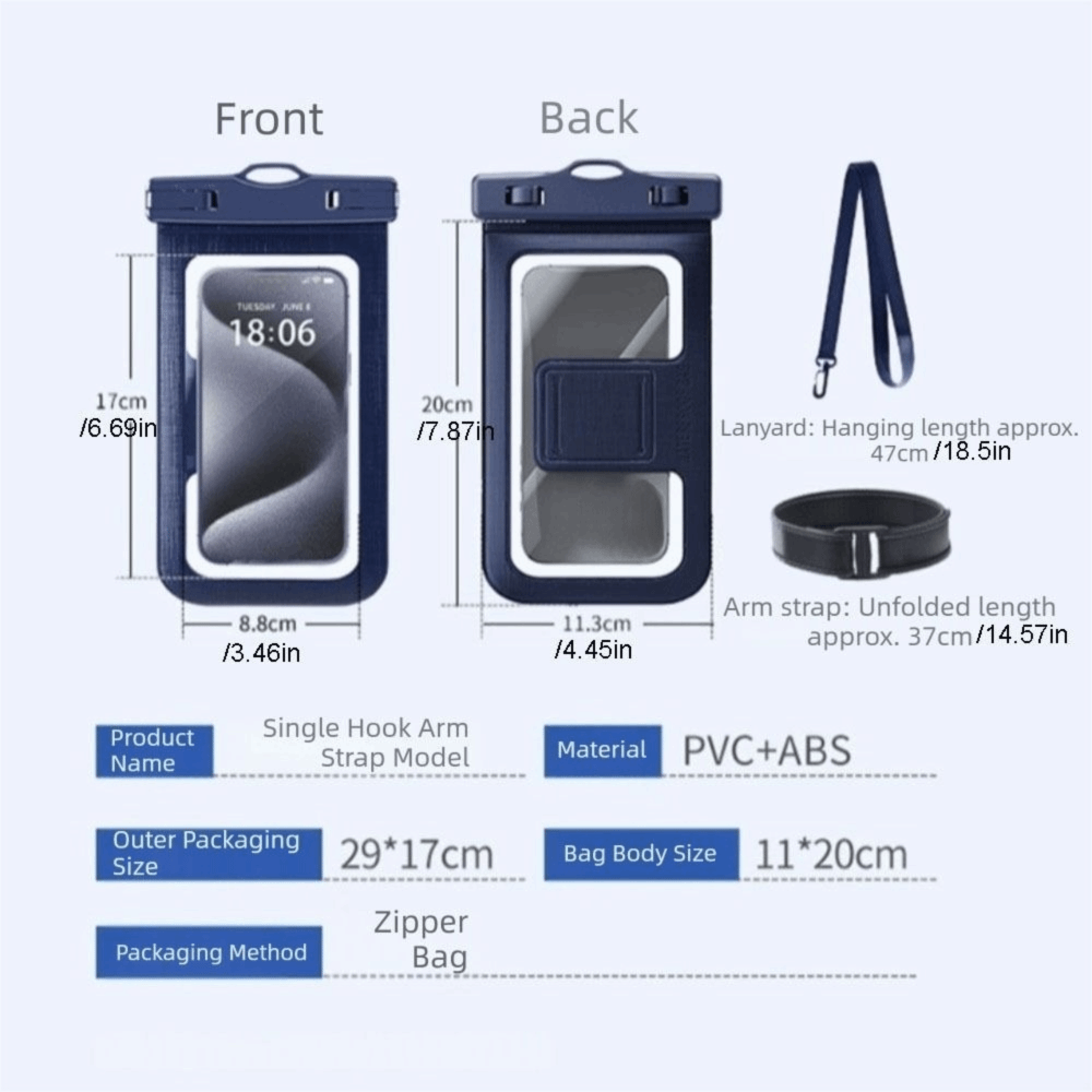 Waterproof Phone Pouch Transparent Neck Bag With Adjustable Strap 5