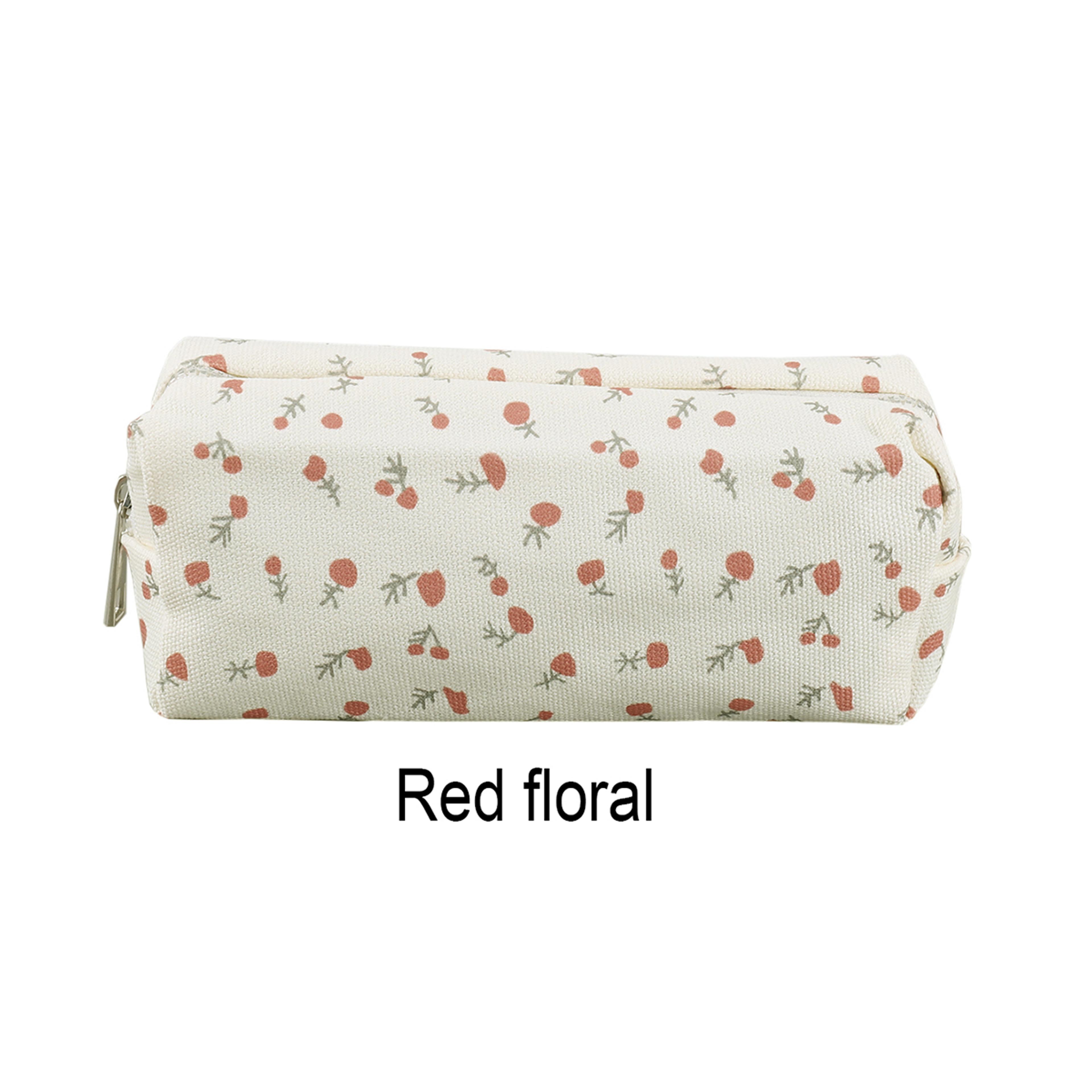 Flower Design Canvas Pencil Case Large Capacity Cute Pencil Pouch For School And Office 6
