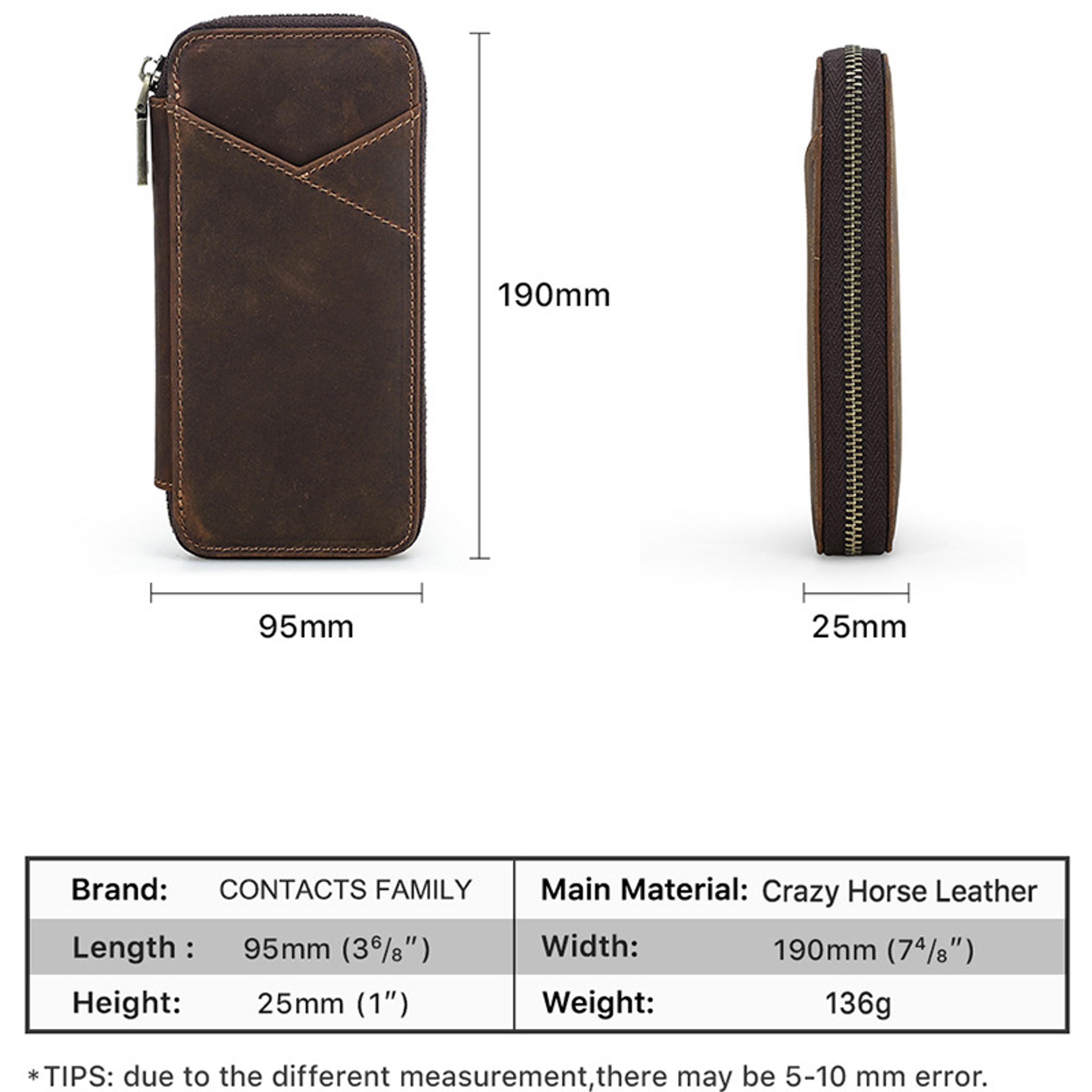 Genuine Leather Pencil Case Slot Handmade Fountain Pen Organizer Bag 3