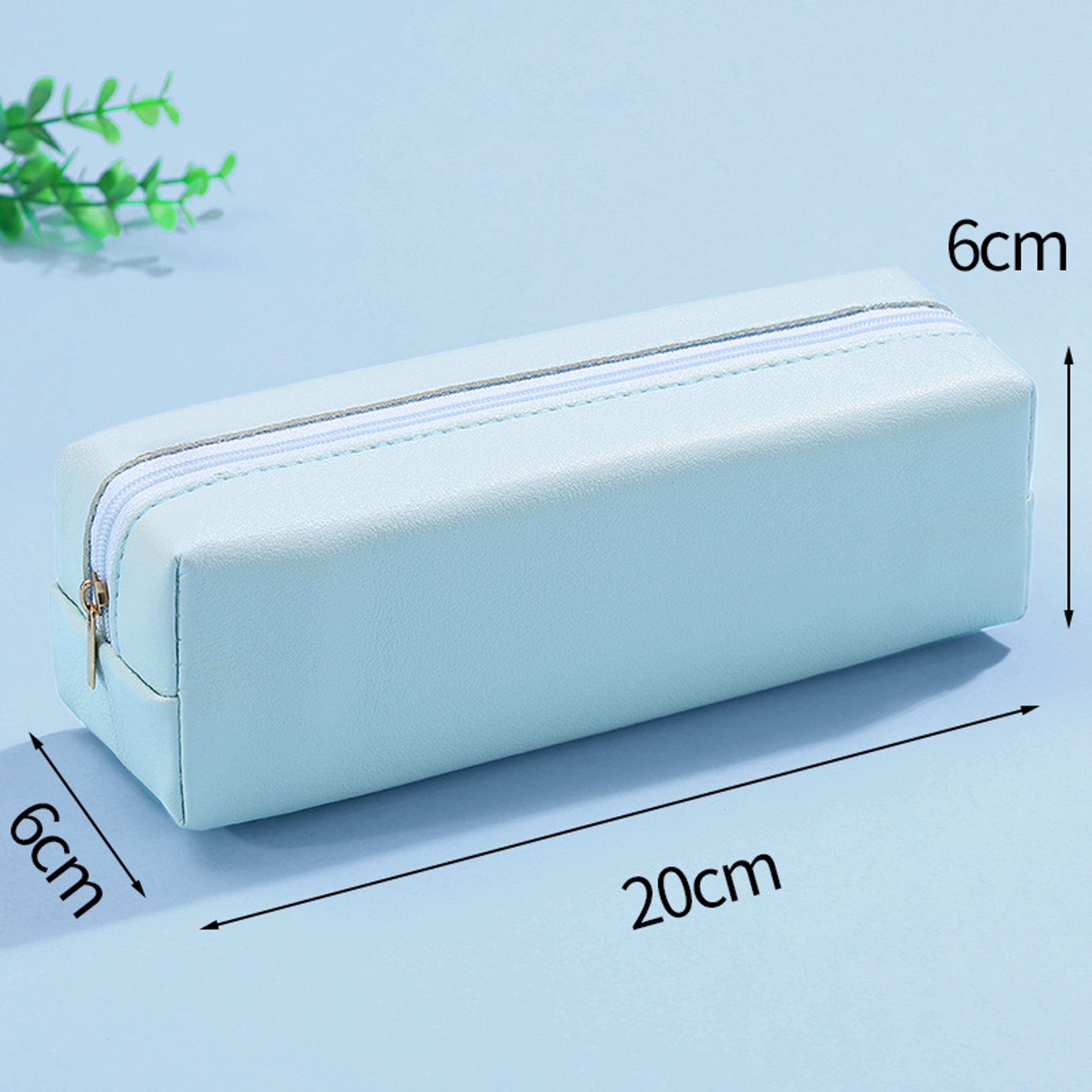 Large Capacity PU Leather Pencil Case Organizer For Students Office And School Supplies 6