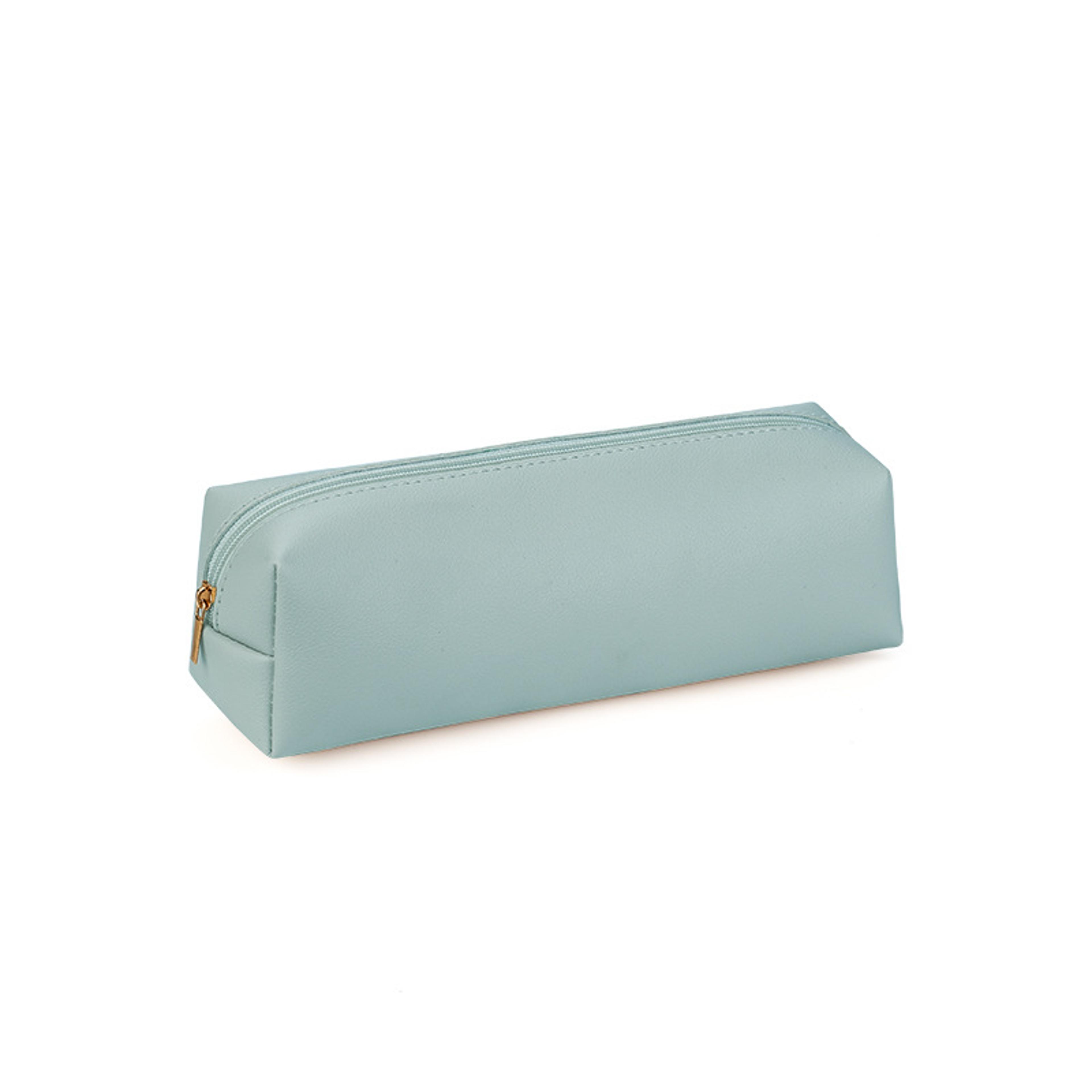 Large Capacity PU Leather Pencil Case With Zipper Storage Box For Students 8
