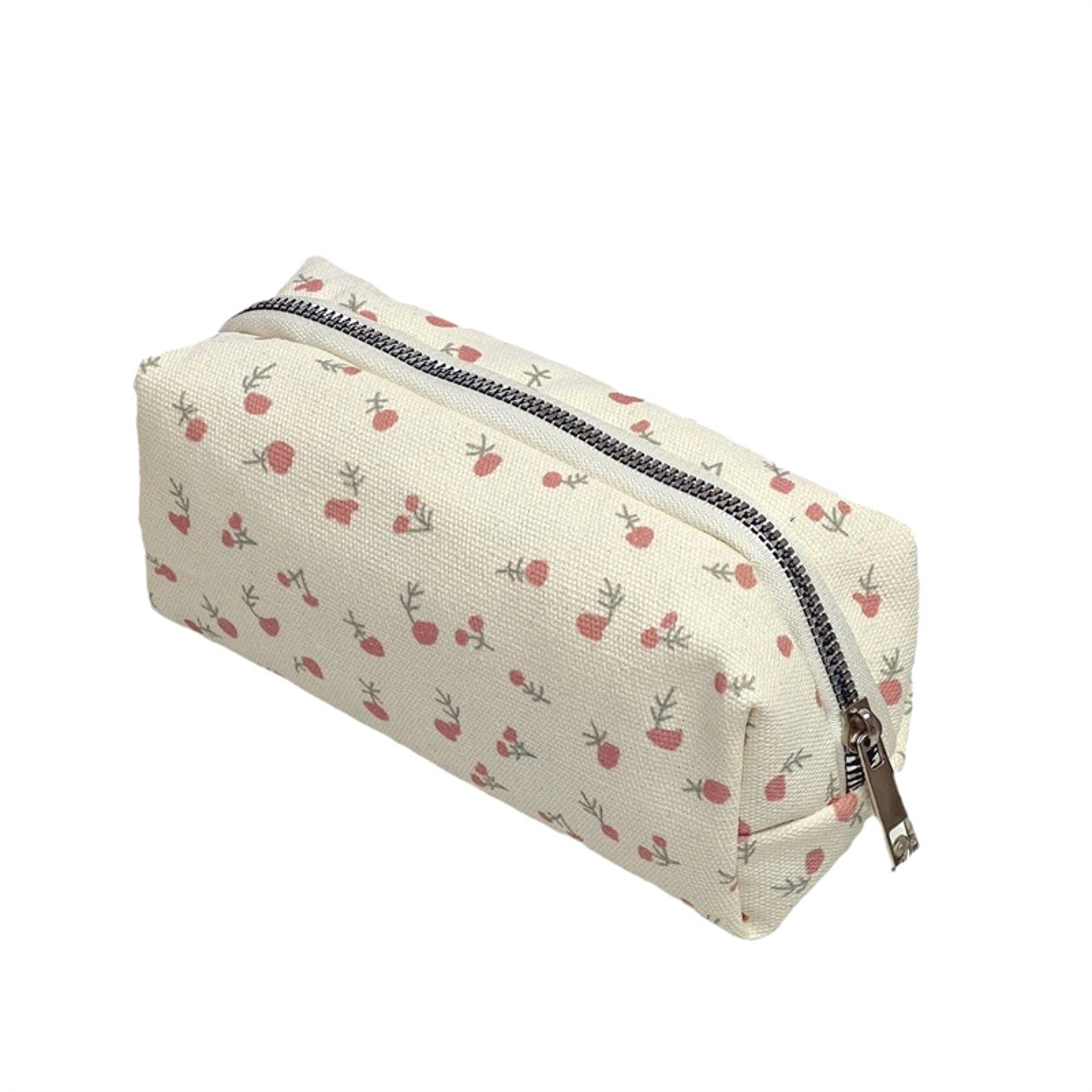 Floral Large Capacity Pencil Case Aesthetic Stationery Storage Bag For Students 5