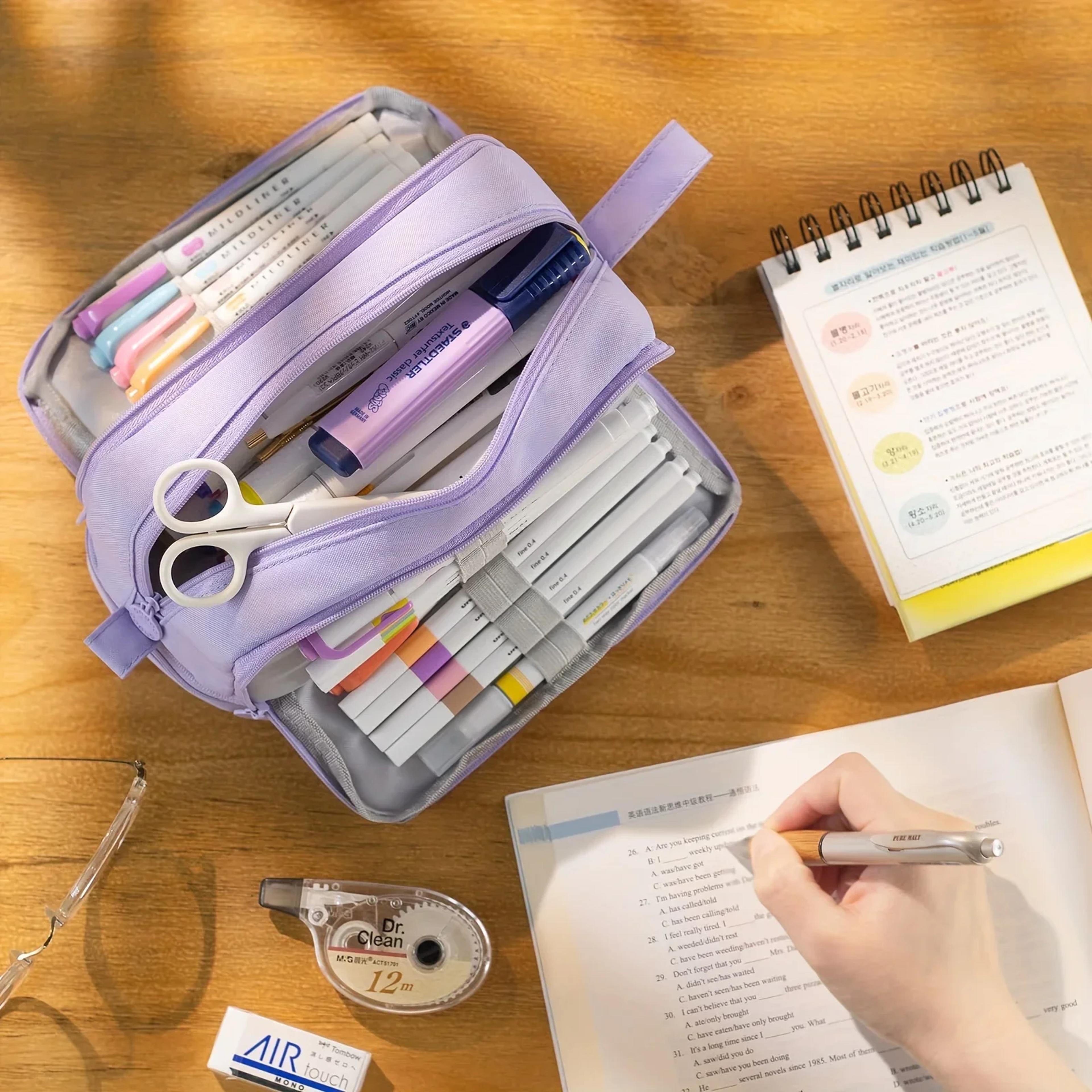 Large Capacity Oxford Cloth Pencil Case Portable School And Office Organizer 5