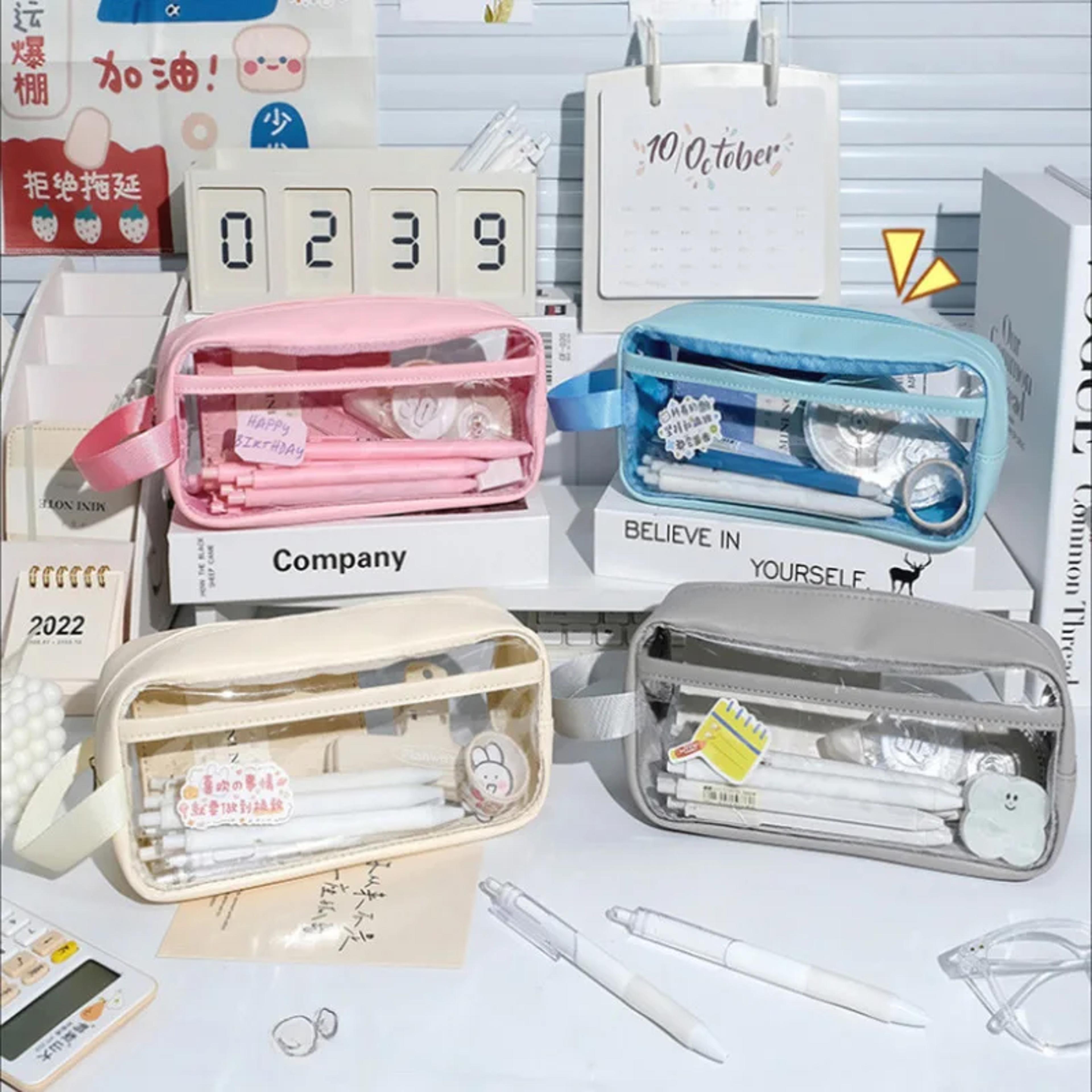 Transparent Large Capacity Pencil Bag Aesthetic School Case For Students And Stationery Storage 3