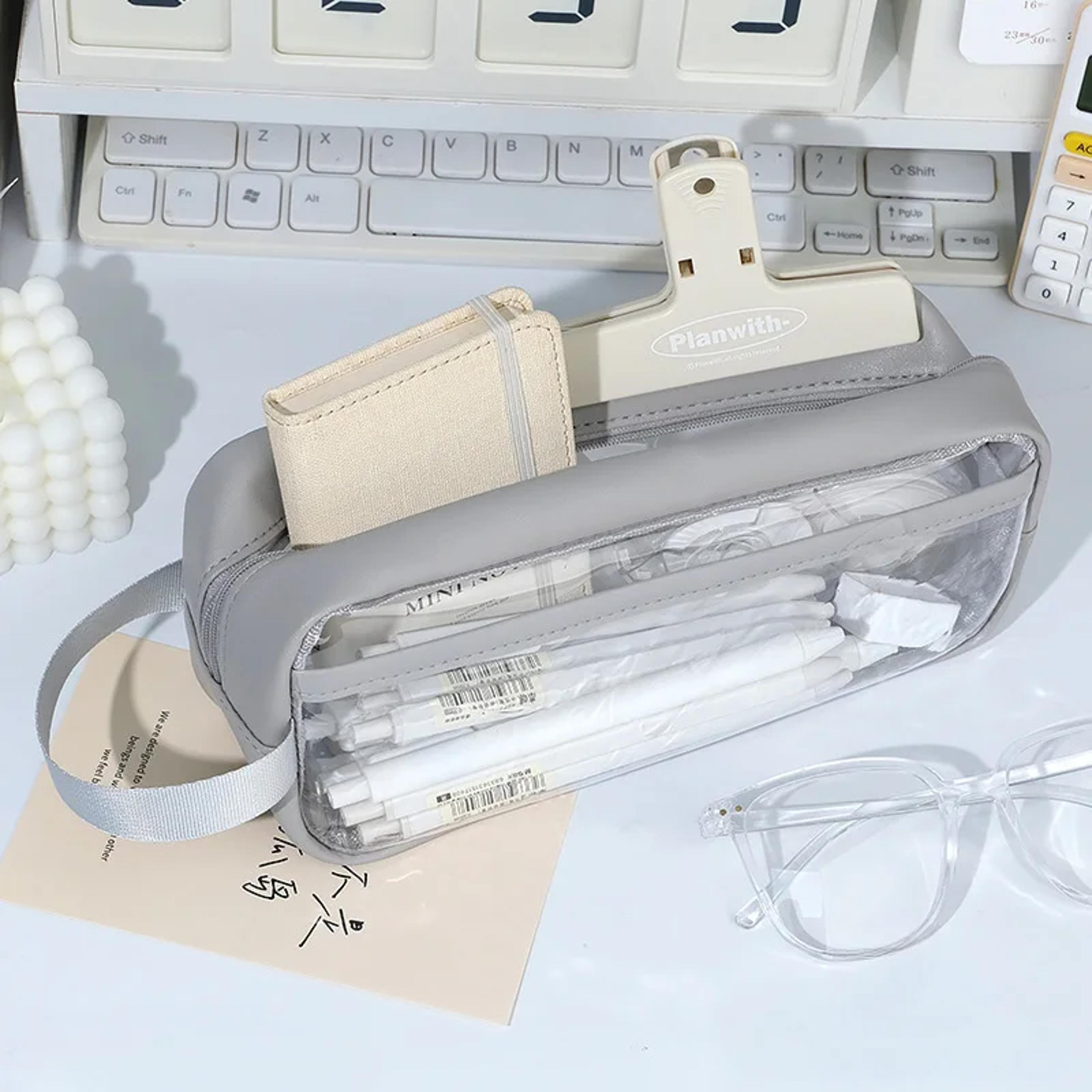 Transparent Large Capacity Pencil Bag Aesthetic School Case For Students And Stationery Storage 6